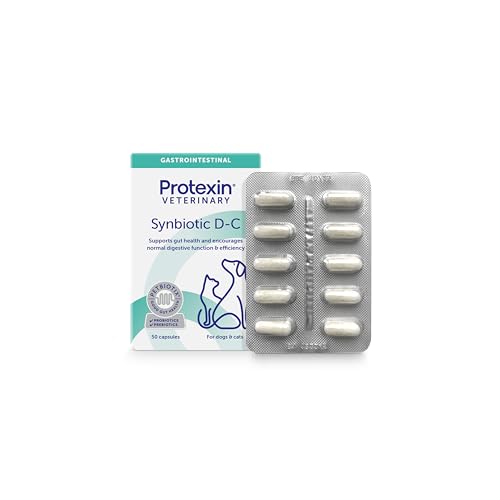 Detalle de Protexin Veterinary Synbiotic D-C Capsules – High-Concentration Probiotic & Prebiotic for Dogs & Cats (50 capsules)