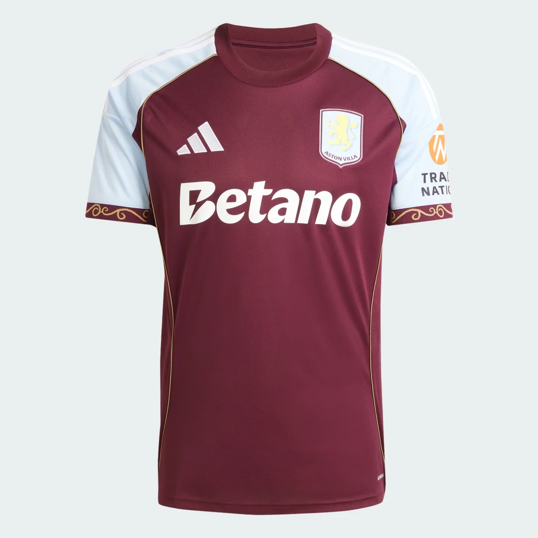 Detalle 2 de Camiseta primera equipación Aston Villa FC 25/26 de Adidas – Burgundy