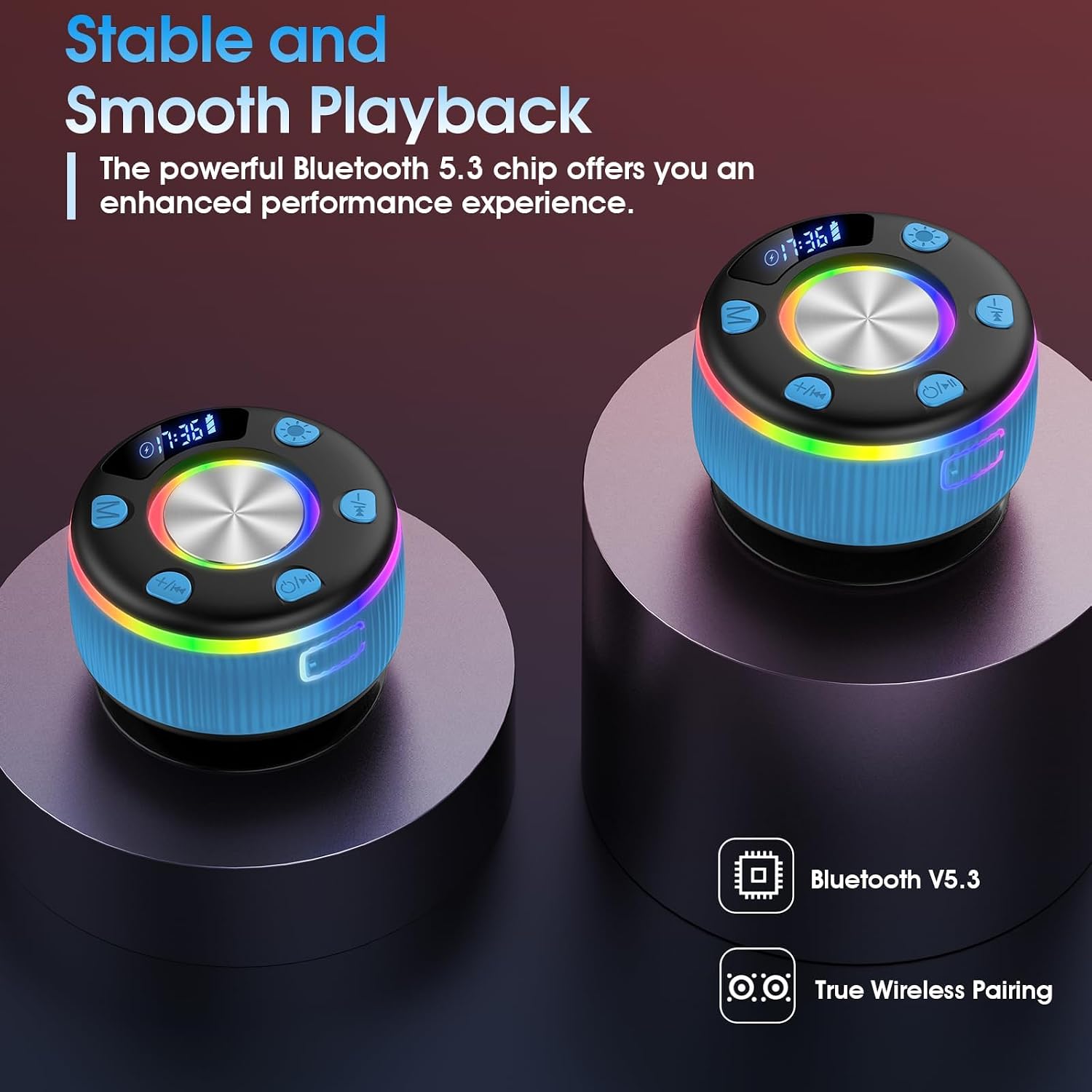 Detalle de dotn Bluetooth Shower Speaker with IPX7 Rating