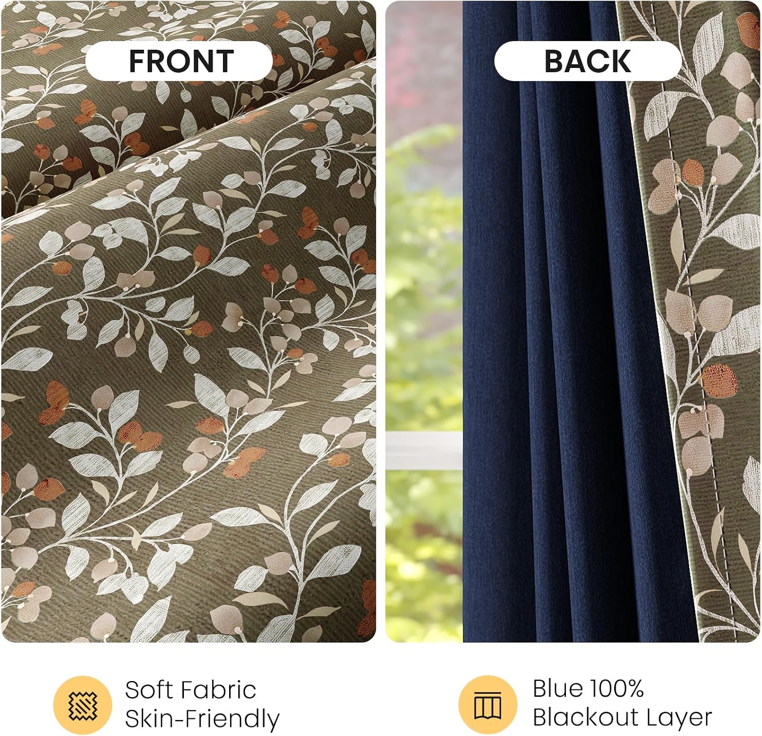 Thumbnail 4 de Vintage Floral Blackout Curtains, 96-Inch