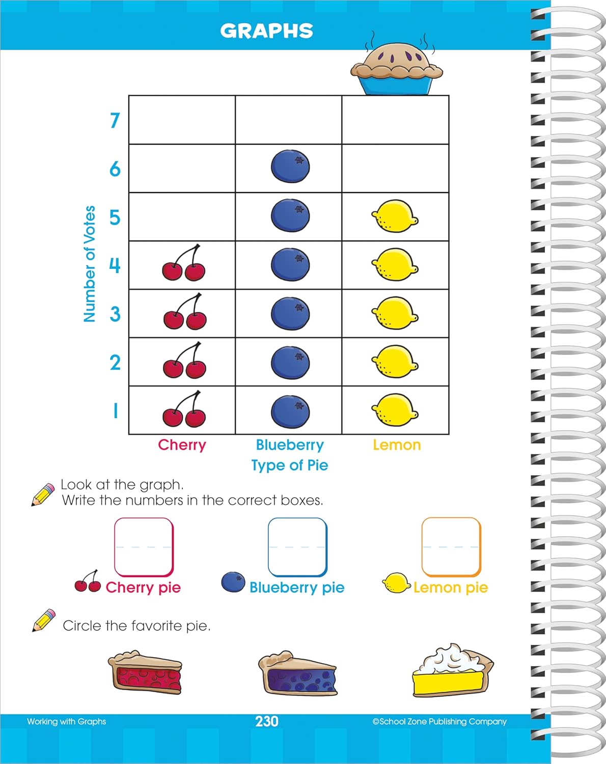 Detalle de School Zone Big Kindergarten Workbook, Spiral-Bound Activities for Reading, Writing and Math