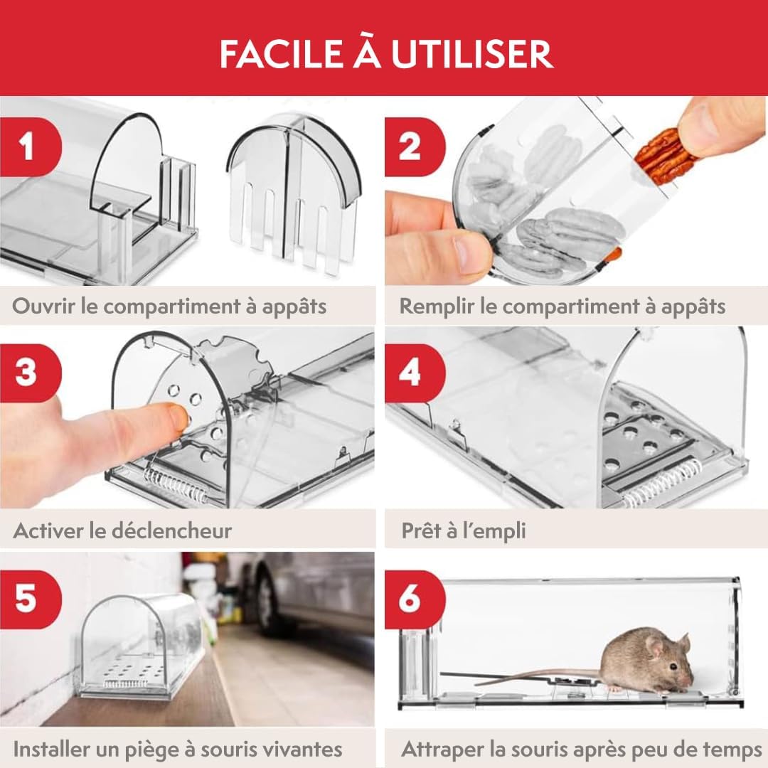 Thumbnail 4 de PATTLER® Piège à Souris Vivantes Extra Grand — Capture sans poison, transparent