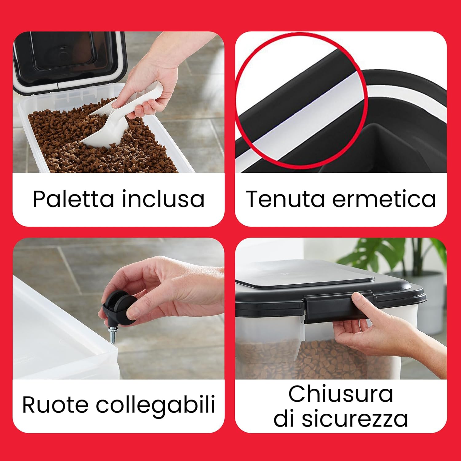 Thumbnail 1 de Iris Ohyama Europe ATS-L, contenitore ermetico per crocchette 45 L / 15 kg con ruote e paletta