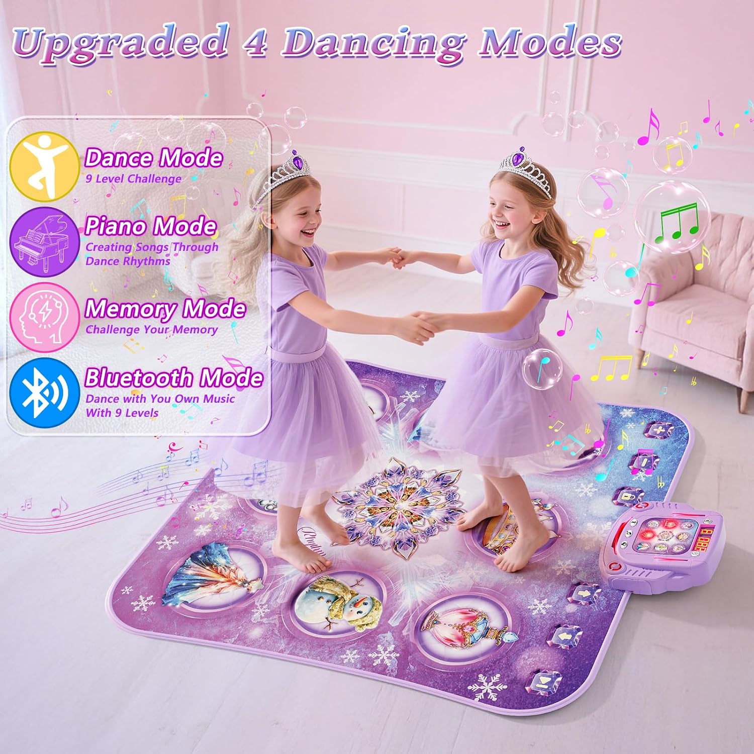 Detalle de Dance Mat Toy for Kids: Princess Themed Electronic Dance Pad with 8 Buttons