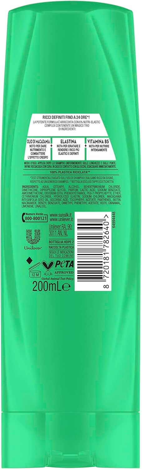Detalle de Sunsilk Balsamo Ricci da Sogno – trattamento nutriente per ricci definiti ed elastici, 200 ml (confezione da 4)