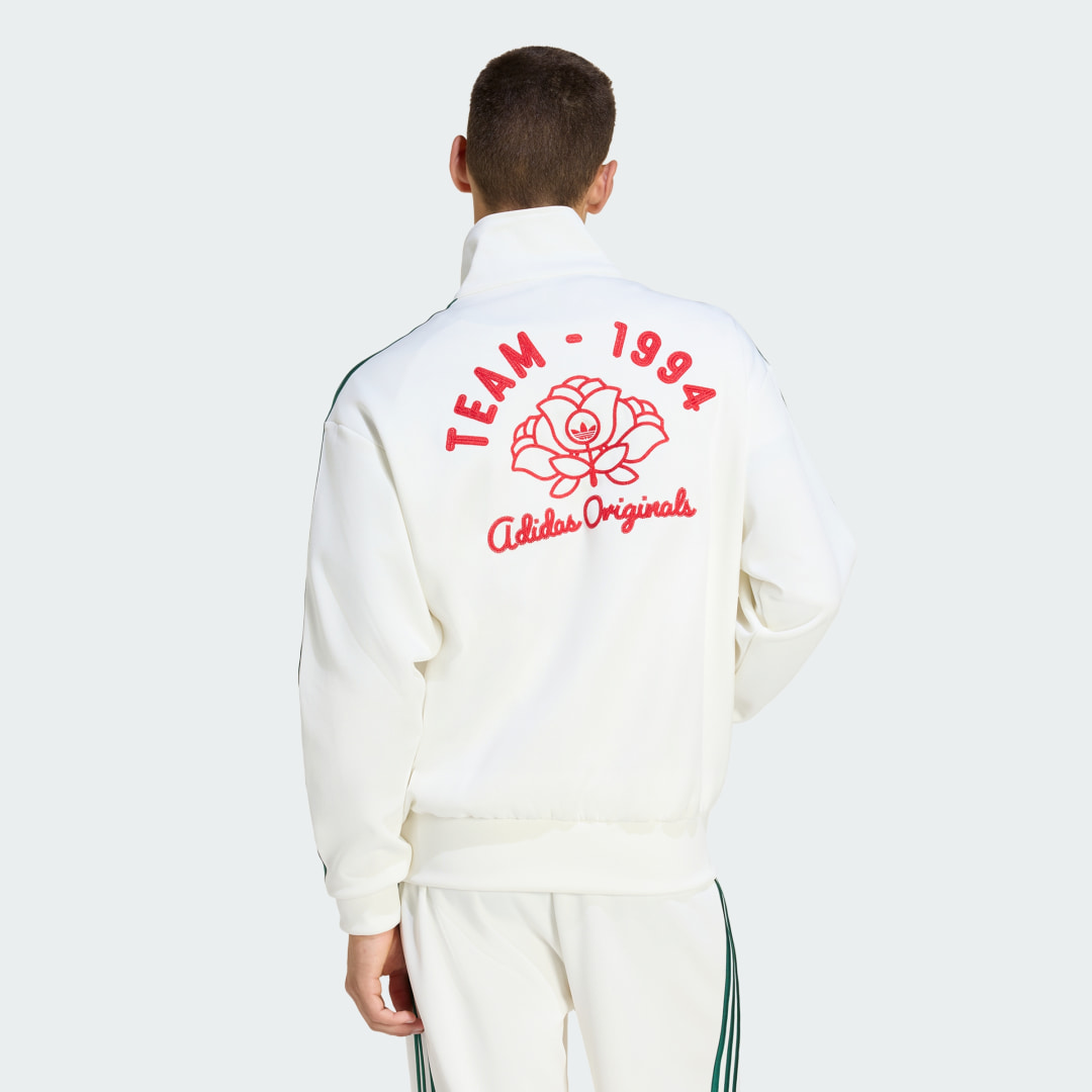 Detalle 2 de Chaqueta deportiva Adidas Firebird Roses – blanco, para entrenamiento y estilo casual