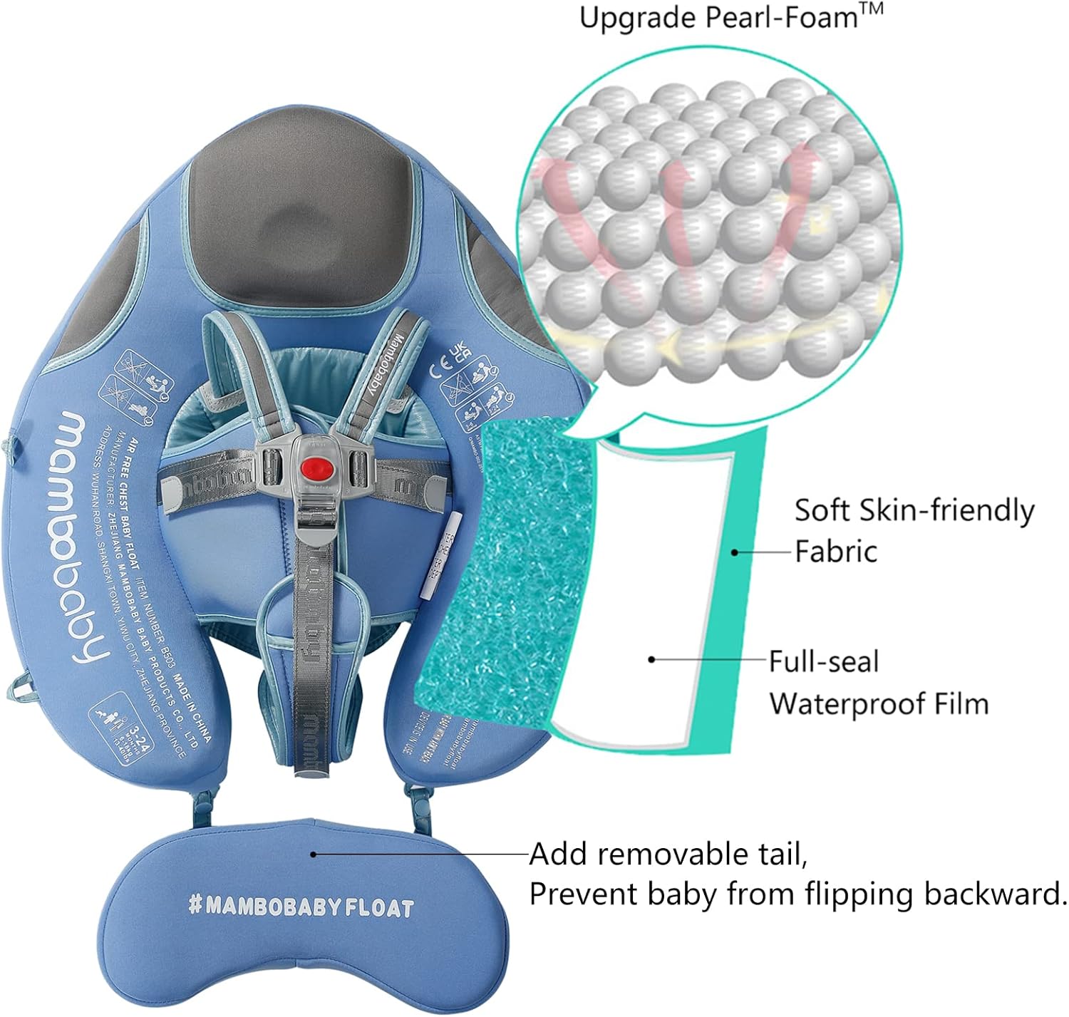 Thumbnail 1 de Mambobaby Float Baby Shark Swim Float with Canopy (Non-Inflatable, UPF 50+), Special Edition