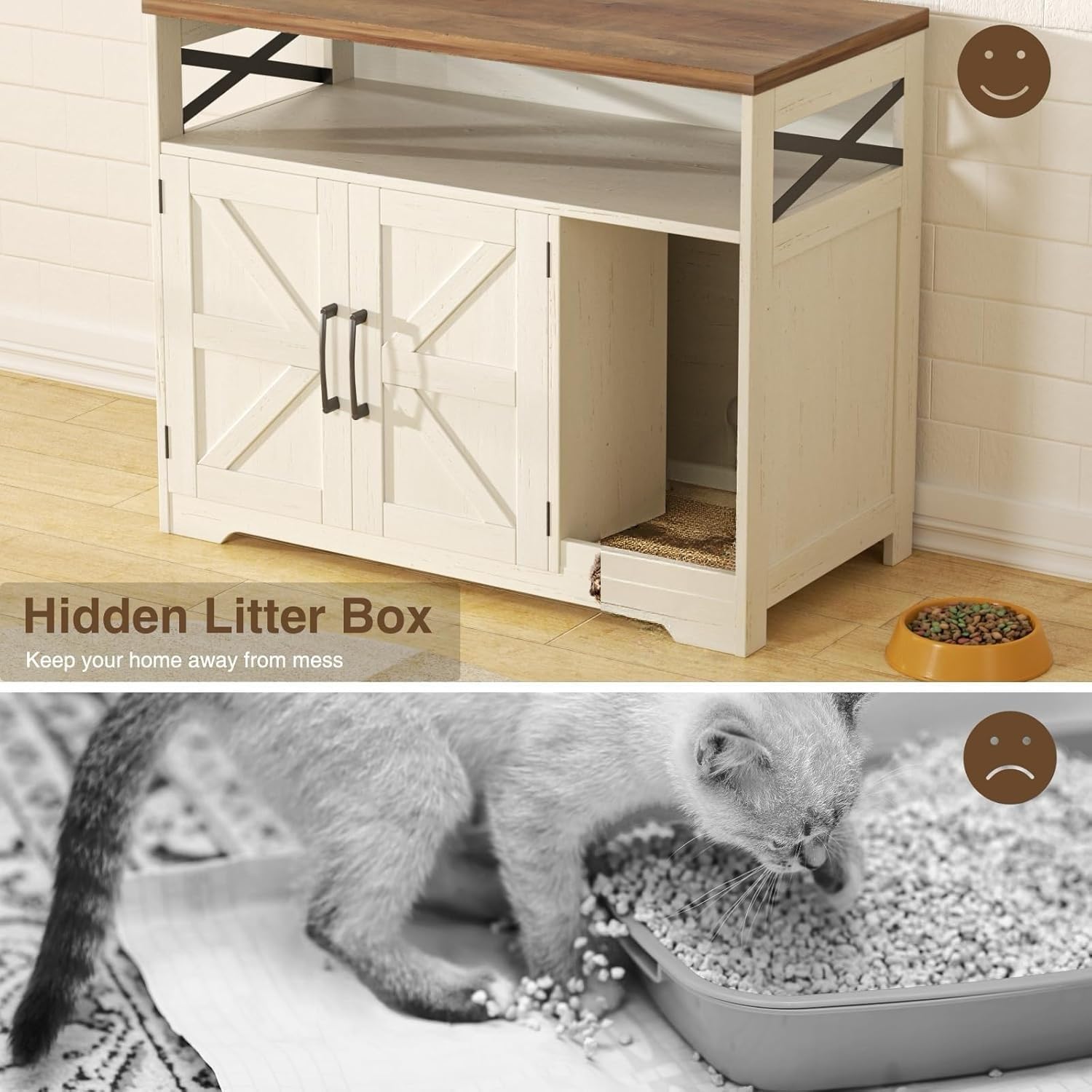Thumbnail 6 de Halitaa Cat Litter Box Enclosure, White