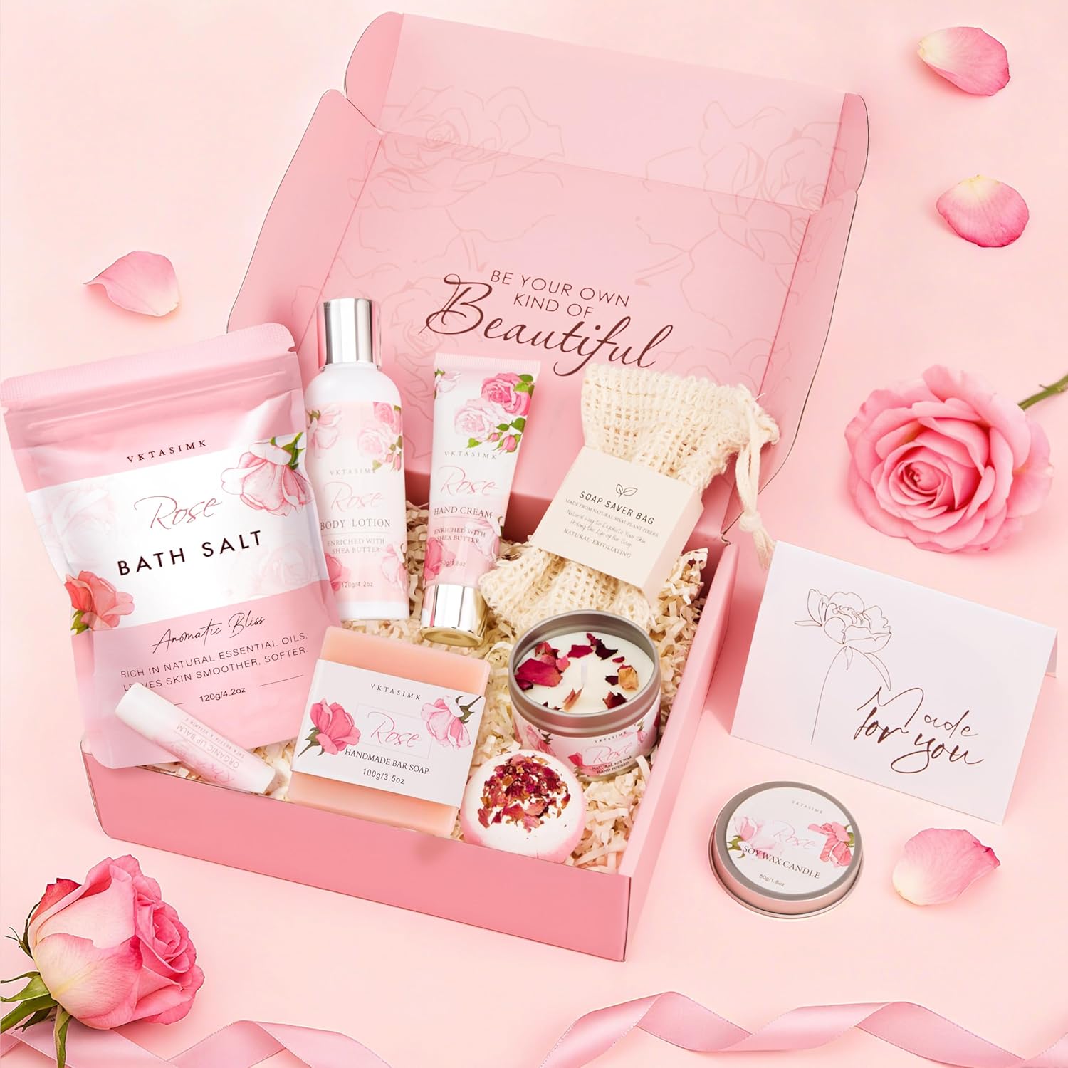 Thumbnail 2 de Rose Spa Gift Basket for Women – Handmade Bath and Body Set for Self-C Care