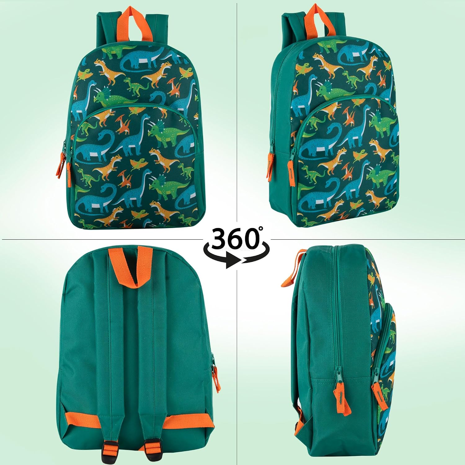 Detalle de Trail maker 15 Inch Kids Backpack – Dinosaur design with adjustable straps