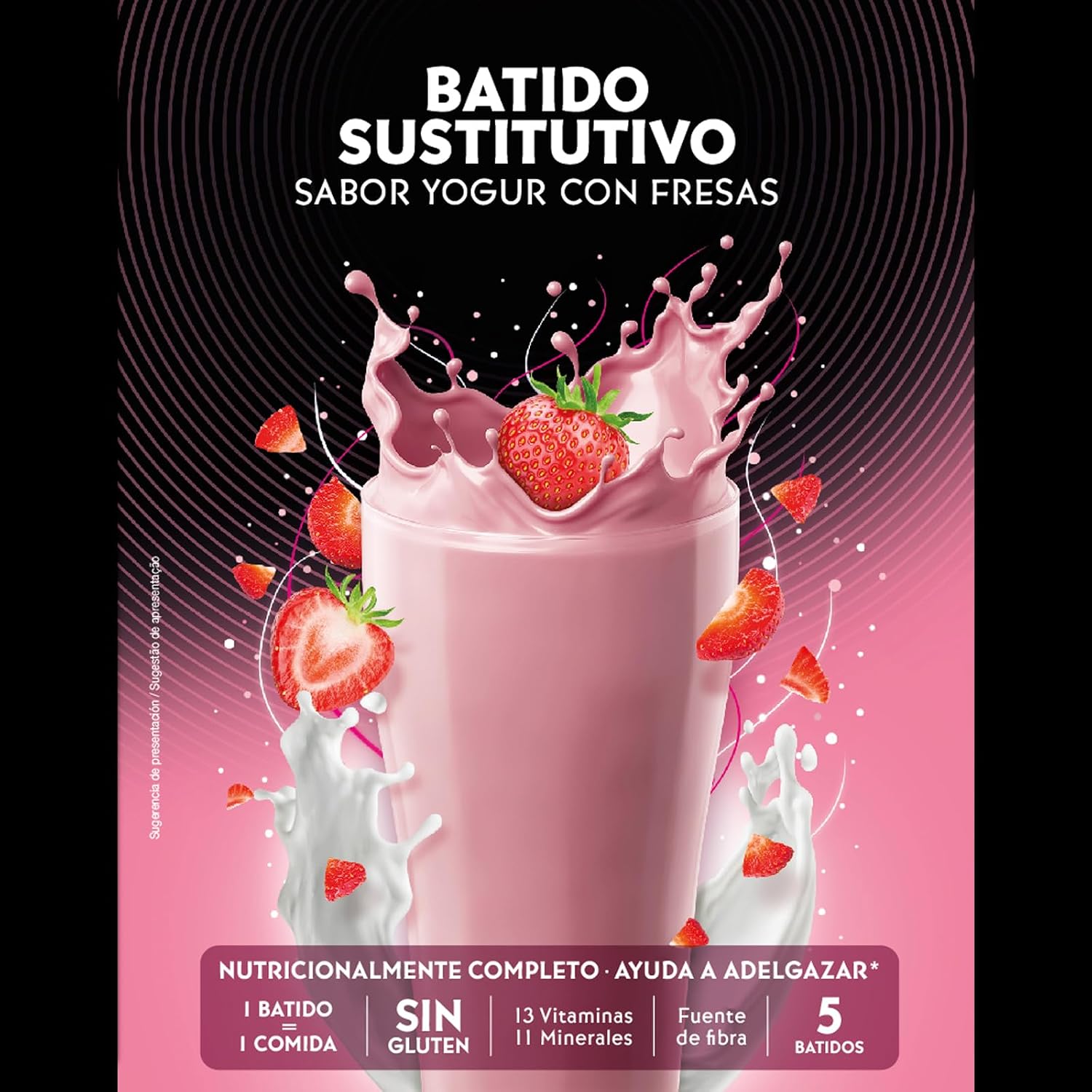 Detalle 2 de Bicentury Batido Sustitutivo Fresa 🍓, 16g proteína, caja 5 unidades