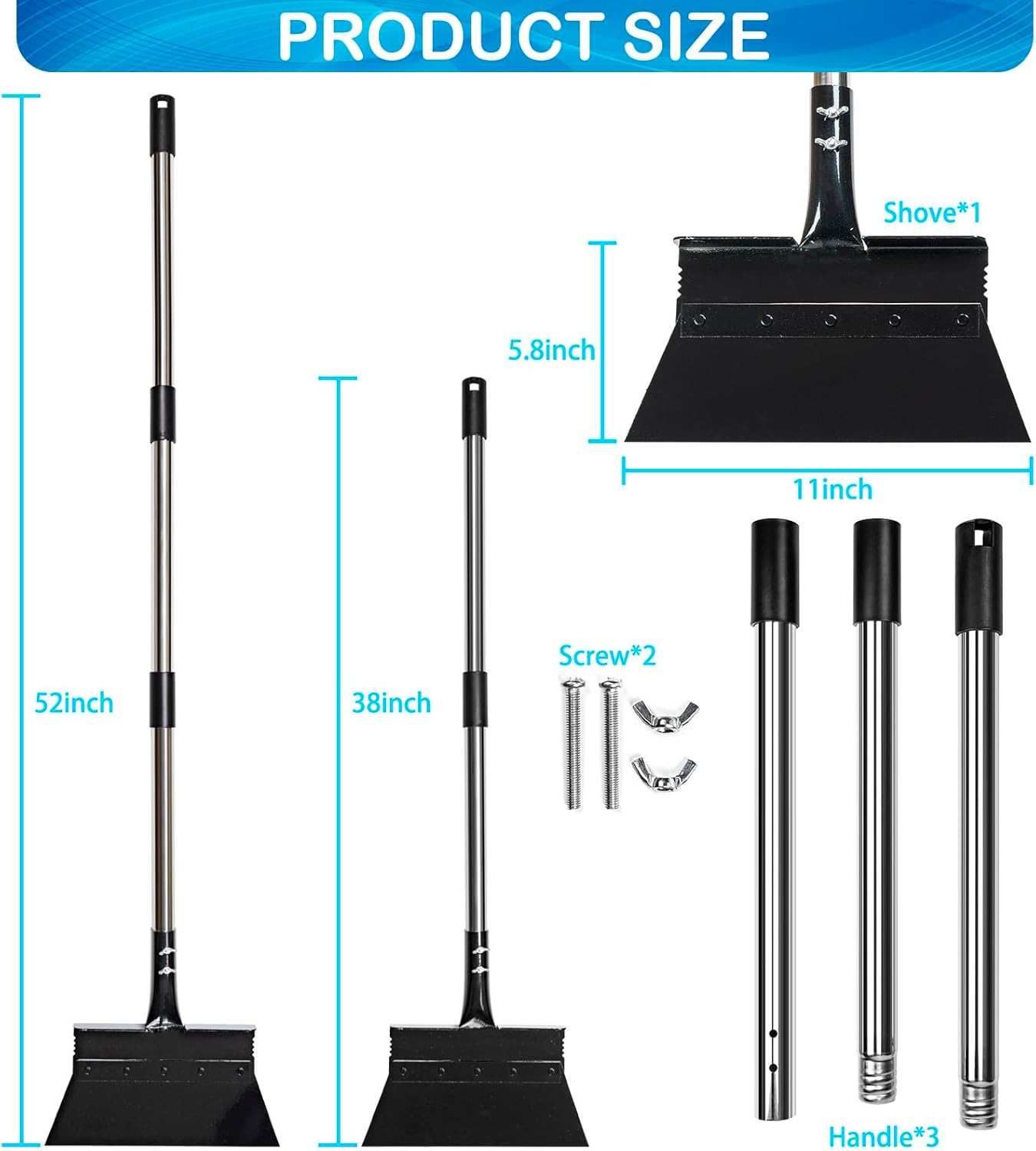Thumbnail 6 de Garden Shovel multifunctional cleaning shovel with 52 inch adjustable handle and moss scraper