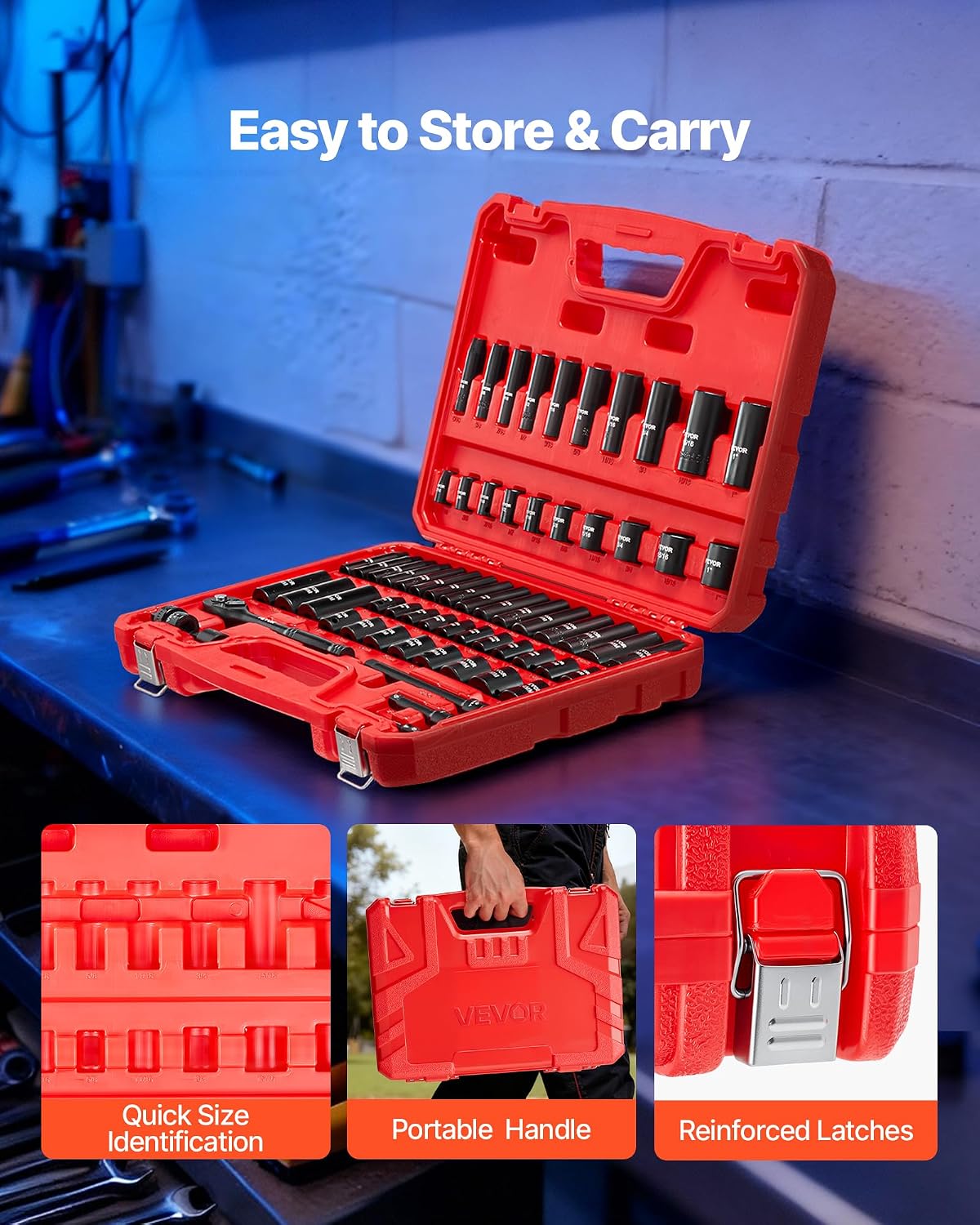 Thumbnail 6 de VEVOR Impact Socket Set 64-Piece