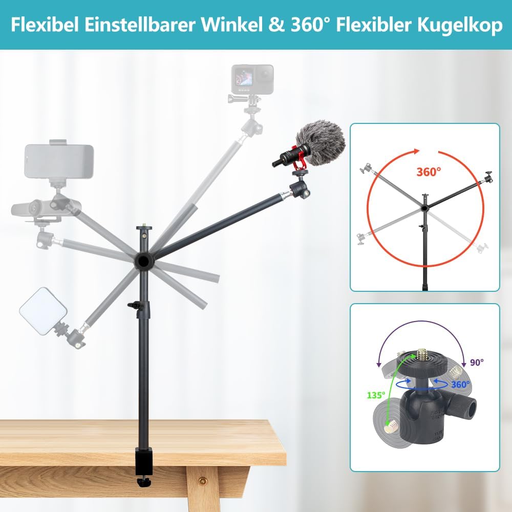 Thumbnail 3 de JEBUTU OS01 Tischstativ für Overhead 32,5–55 cm