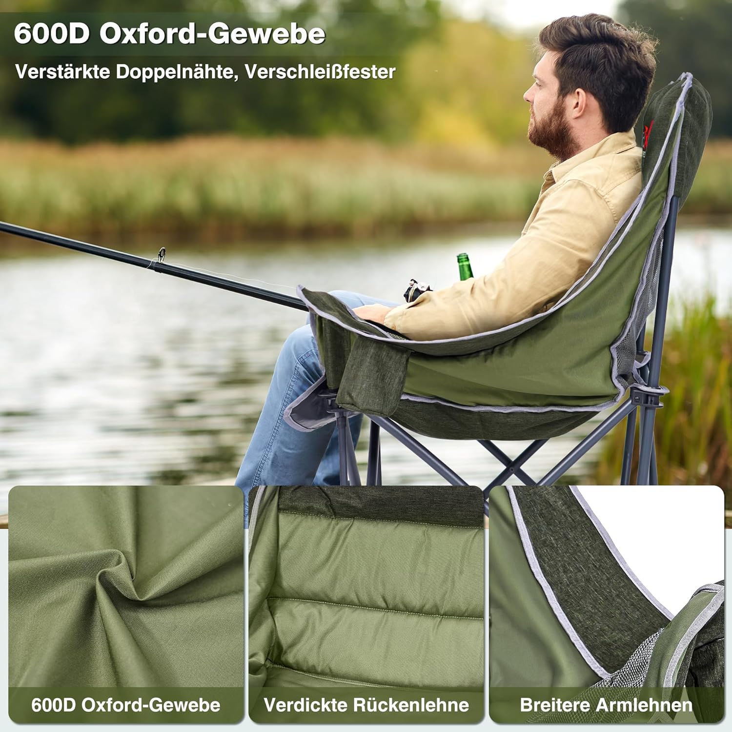 Thumbnail 3 de RELAX FIELD Übergroßer Campingstuhl klappbar „Field“ (bis 227 kg) in Grün