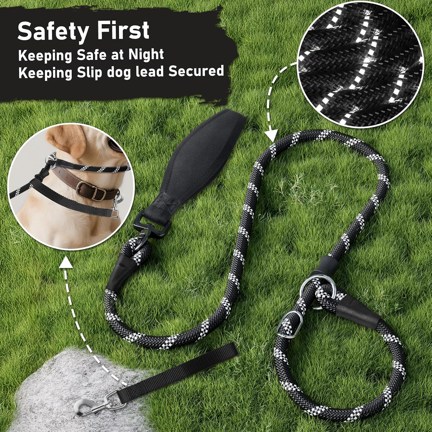 Thumbnail 4 de Kdsvakd Slip Lead for Dogs – Figure‑8 Nylon Training Lead with Padded Handle (13mm, 1.5m)