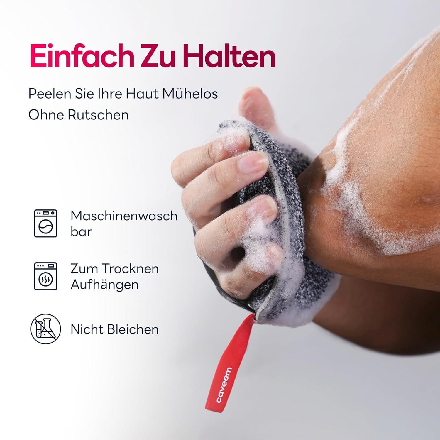 Detalle de Caveem Peeling-Körperschrubber: extra rauer Dusch-Peeling-Schwamm (2 Stück)