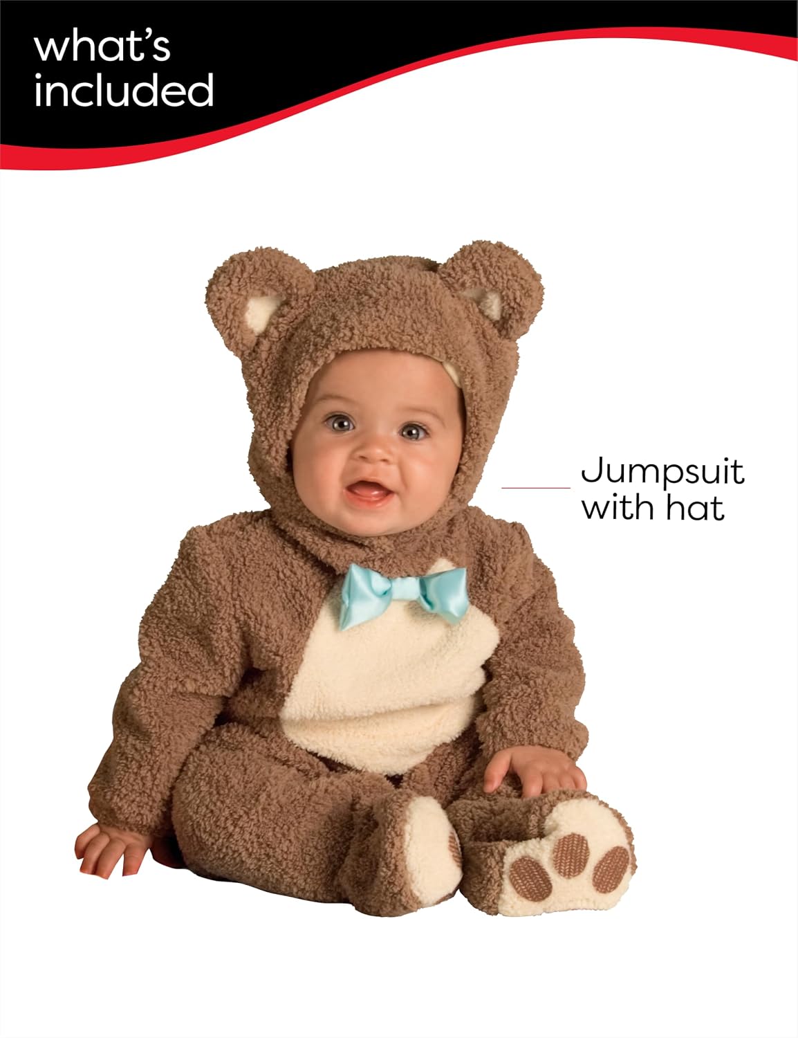 Detalle de Rubies 885356 Oatmeal Bear Baby Costume with Rainbow Blanket