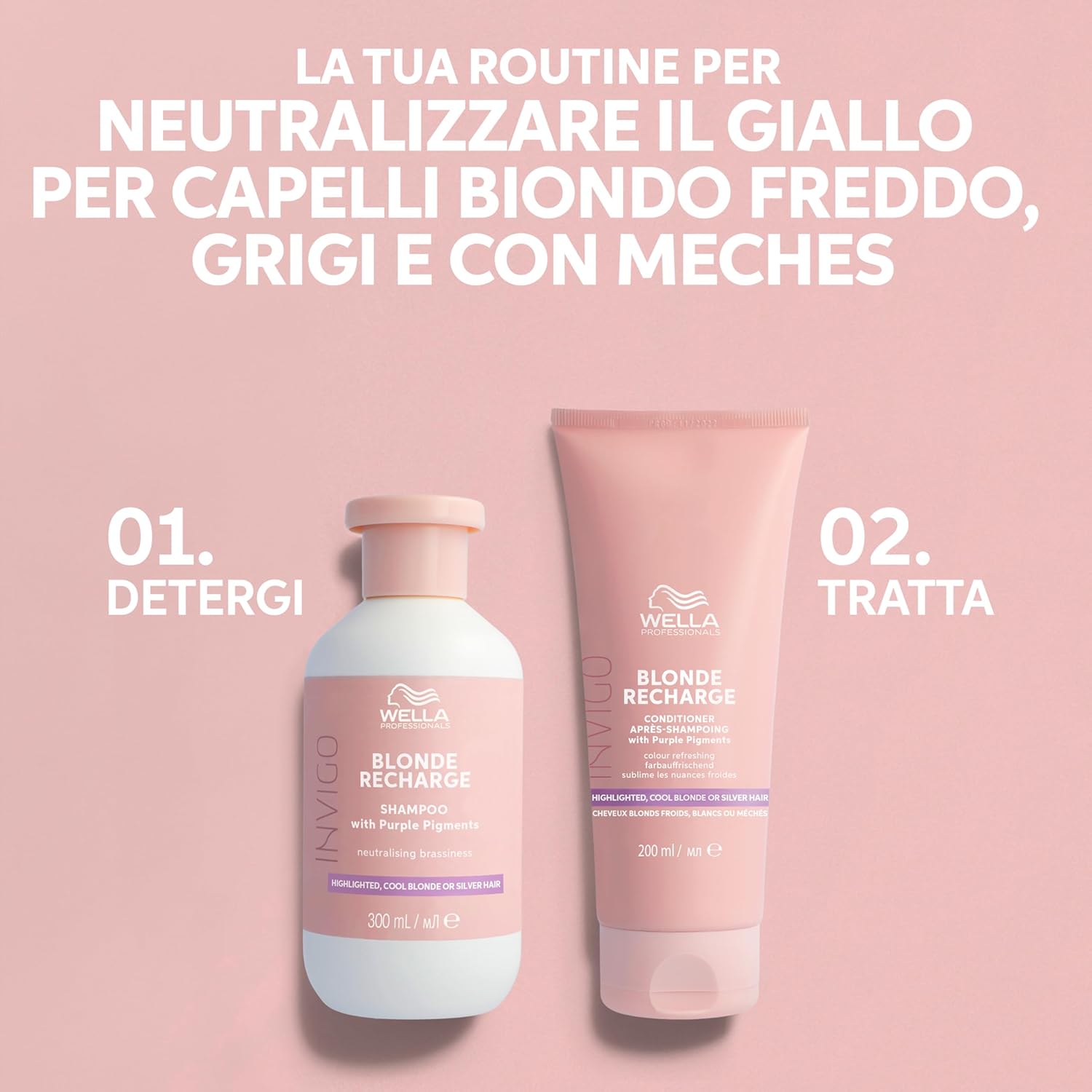 Thumbnail 5 de Wella Professionals INVIGO BLONDE RECHARGE Balsamo per capelli biondi freddi, 200 ml