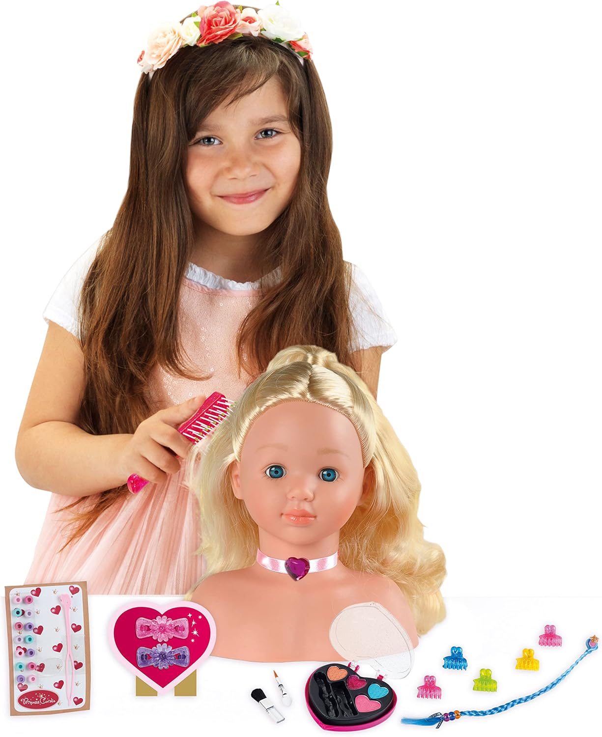 Detalle de Theo Klein 5236 Busto per trucco e acconciatura «Little Sophia»: set completa per giochi creativi da 3+
