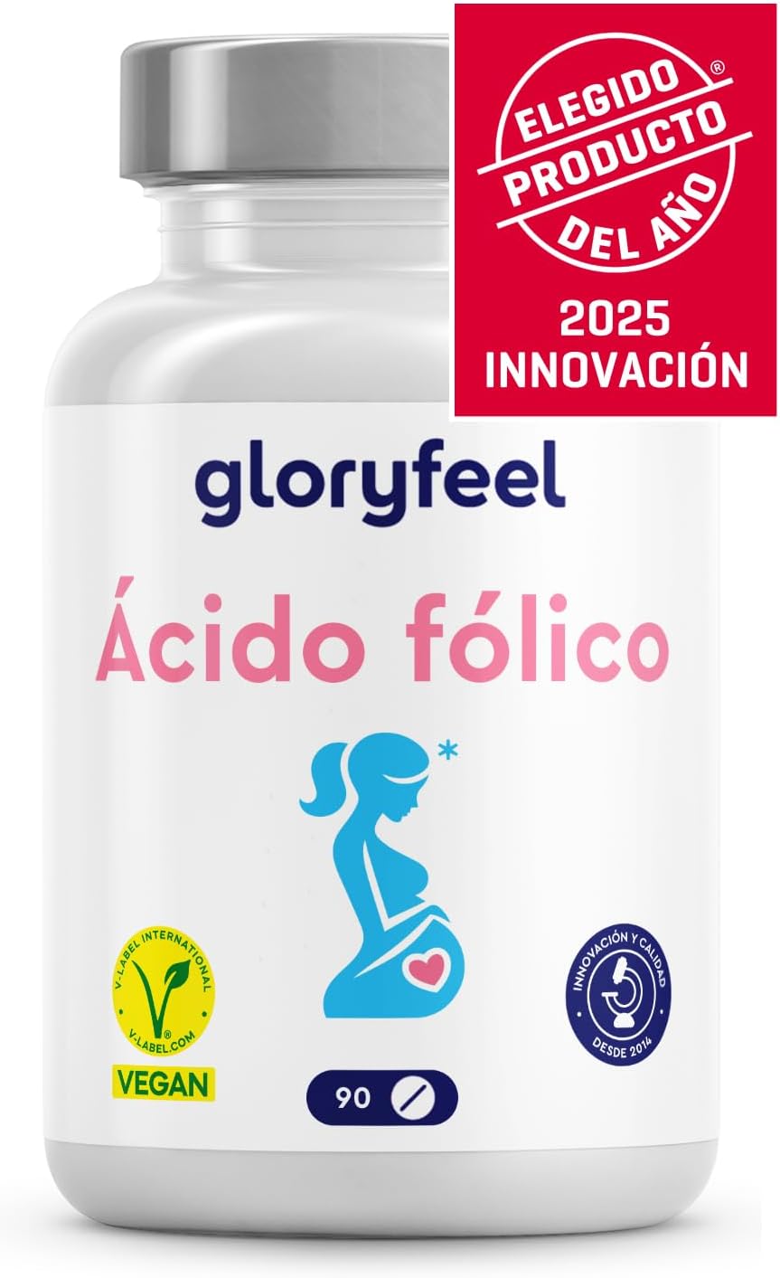 Detalle de Ácido fólico 400µg vitamina B9 90 cápsulas