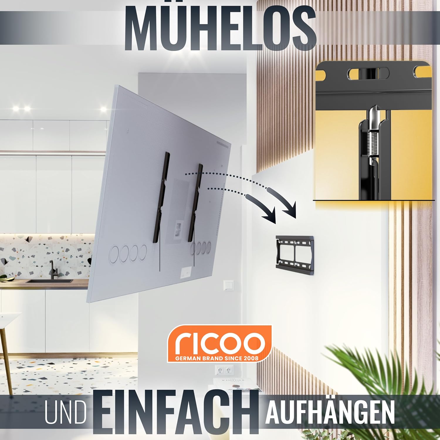 Detalle 2 de RICOO F0244 TV Wandhalterung 60 kg VESA