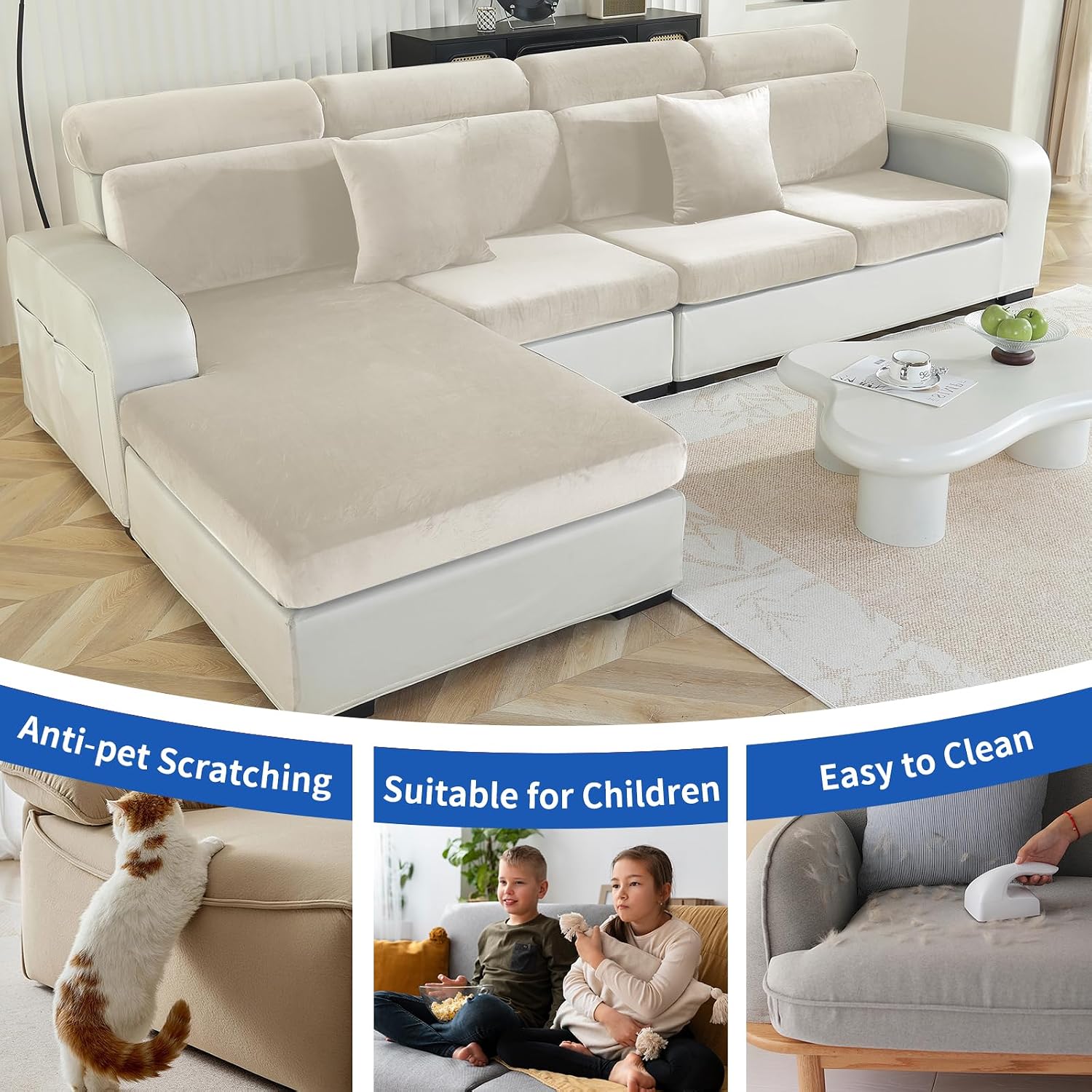Thumbnail 6 de Ystyle Housse Coussin CanapĂ© Velours 1 Place đš