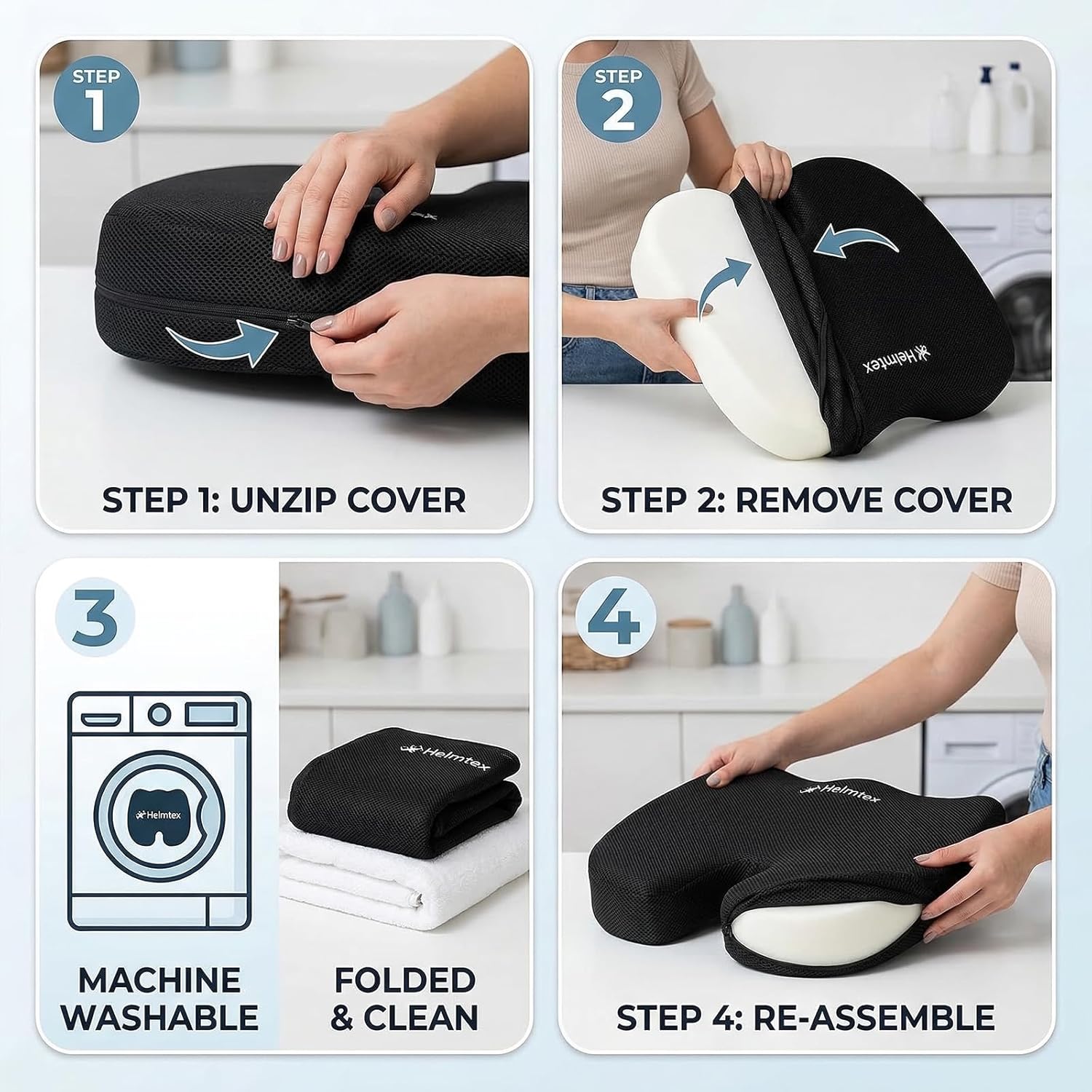 Thumbnail 3 de ED LINEN Memory Foam Seat Cushion for Office Chair: U-Shaped Ergonomic Pad with Back Support