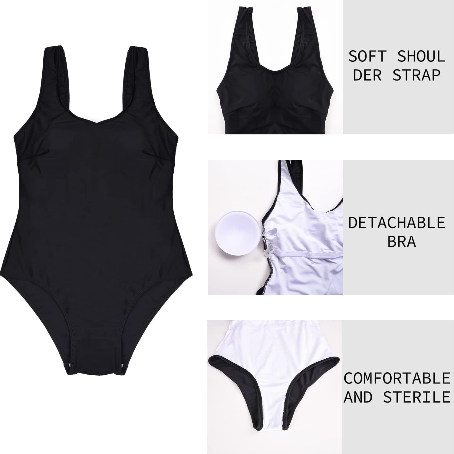 Thumbnail 4 de Costume da bagno intero heekpek per donna – gradient senza spalline con fascia incrociata sul retro