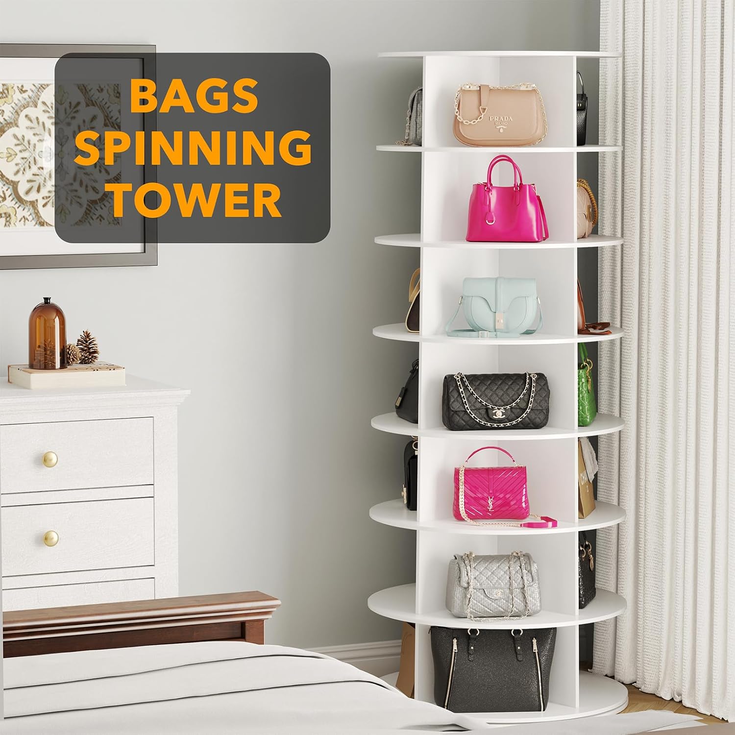 Thumbnail 4 de SpaceAid 7-Tier Rotating Shoe Rack Tower