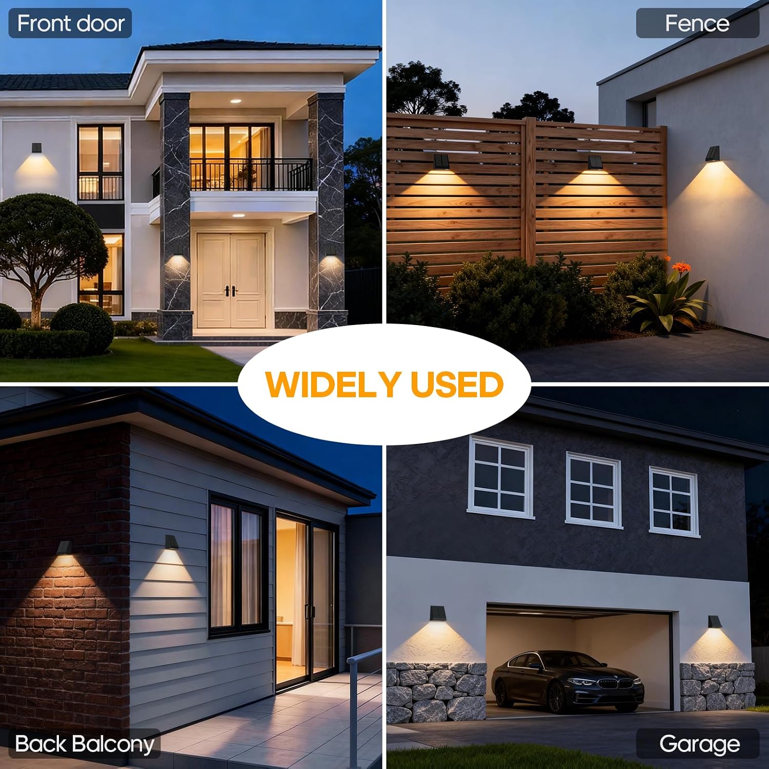 Thumbnail 6 de Soiarllt 4-Pack Solar Wall Sconces, Warm White, Motion Sensor, IP65
