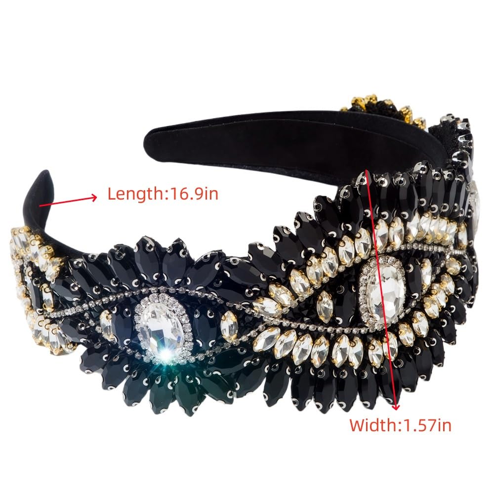 Detalle 2 de XSKL Crystal Beaded Headband Black