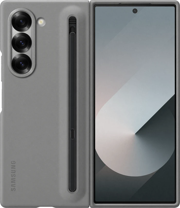 Detalle de Samsung Galaxy Z Fold6 Backcover mit S Pen Grau – Schutz mit integriertem Stift