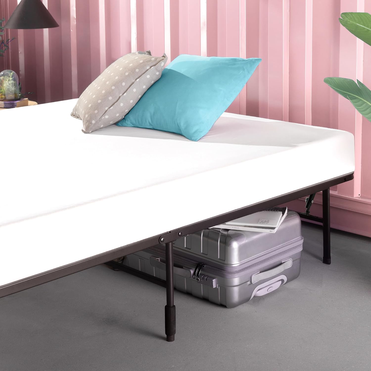 Detalle 2 de Zinus SmartBase Rete Matrimoniale 160x190 cm – Altezza 35,5 cm, Rete in Metallo Pieghevole, Montaggio rapido