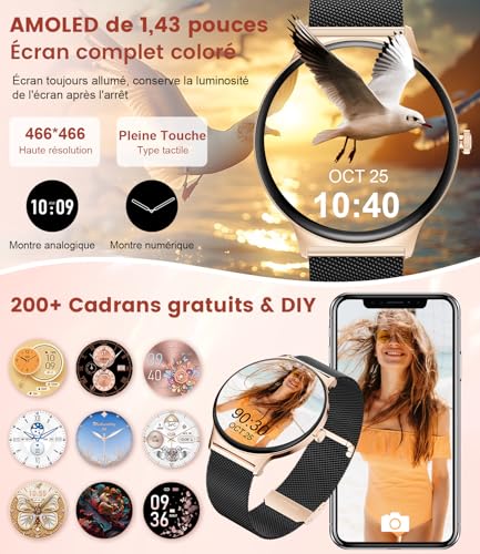 Thumbnail 5 de Montre Connectée Femme Smartwatch Sport LIGE – 1,43" AMOLED, 100+ Modes, Santé Féminine et Étanchéité IP68