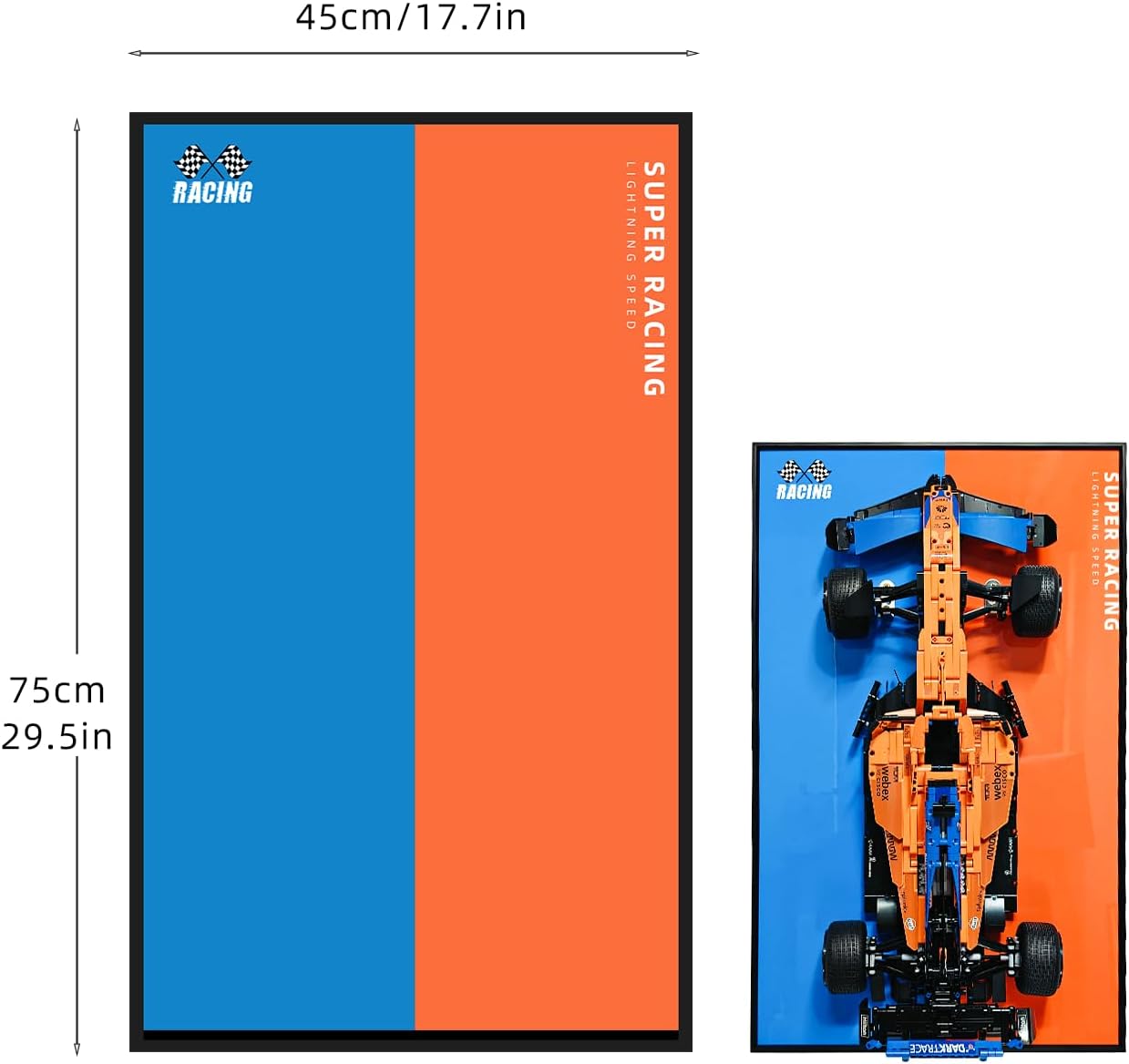 Detalle de icuanuty Display Wallboard for Lego Technic F1 42141 – Wall Mount Display Frame (17.7 x 29.5 in)