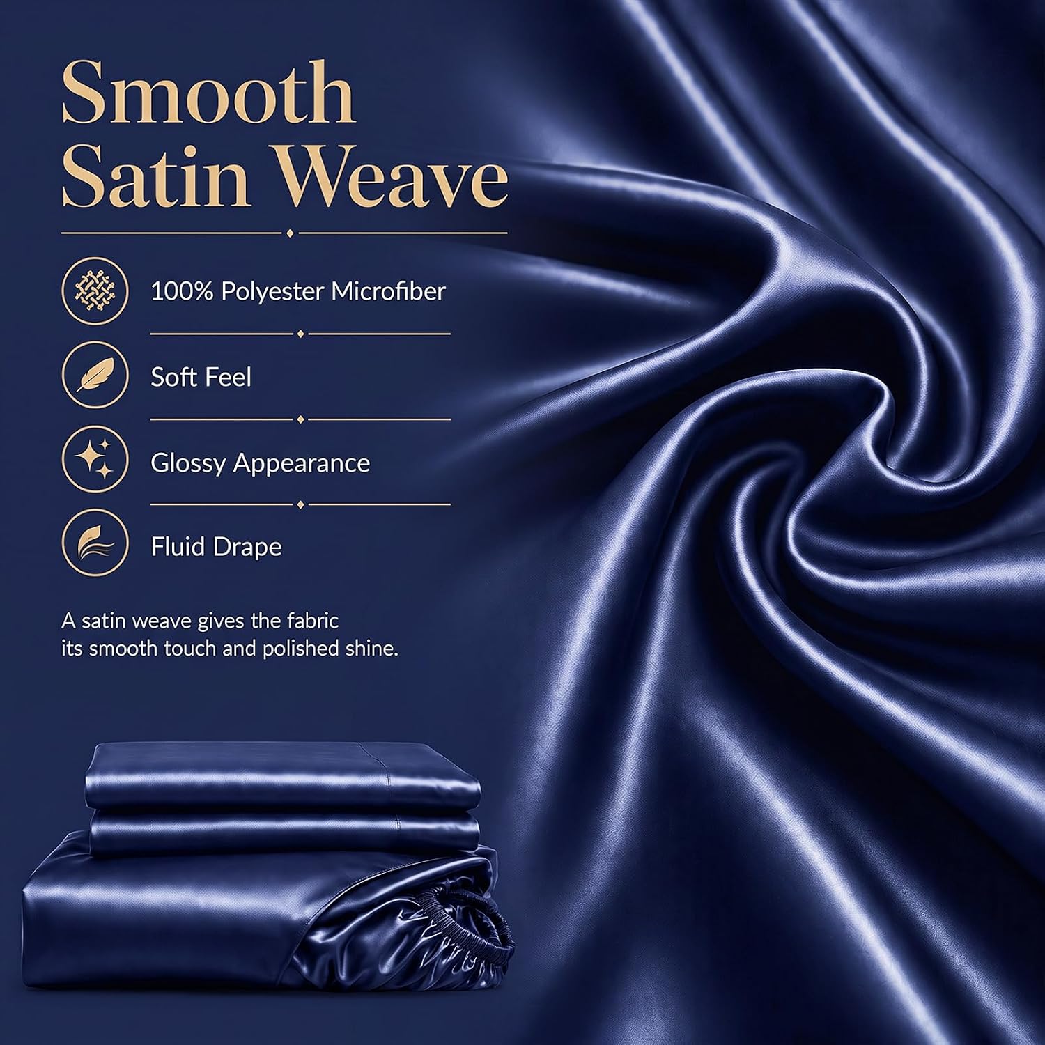 Detalle 2 de CozyLux Satin Sheet Set, Queen
