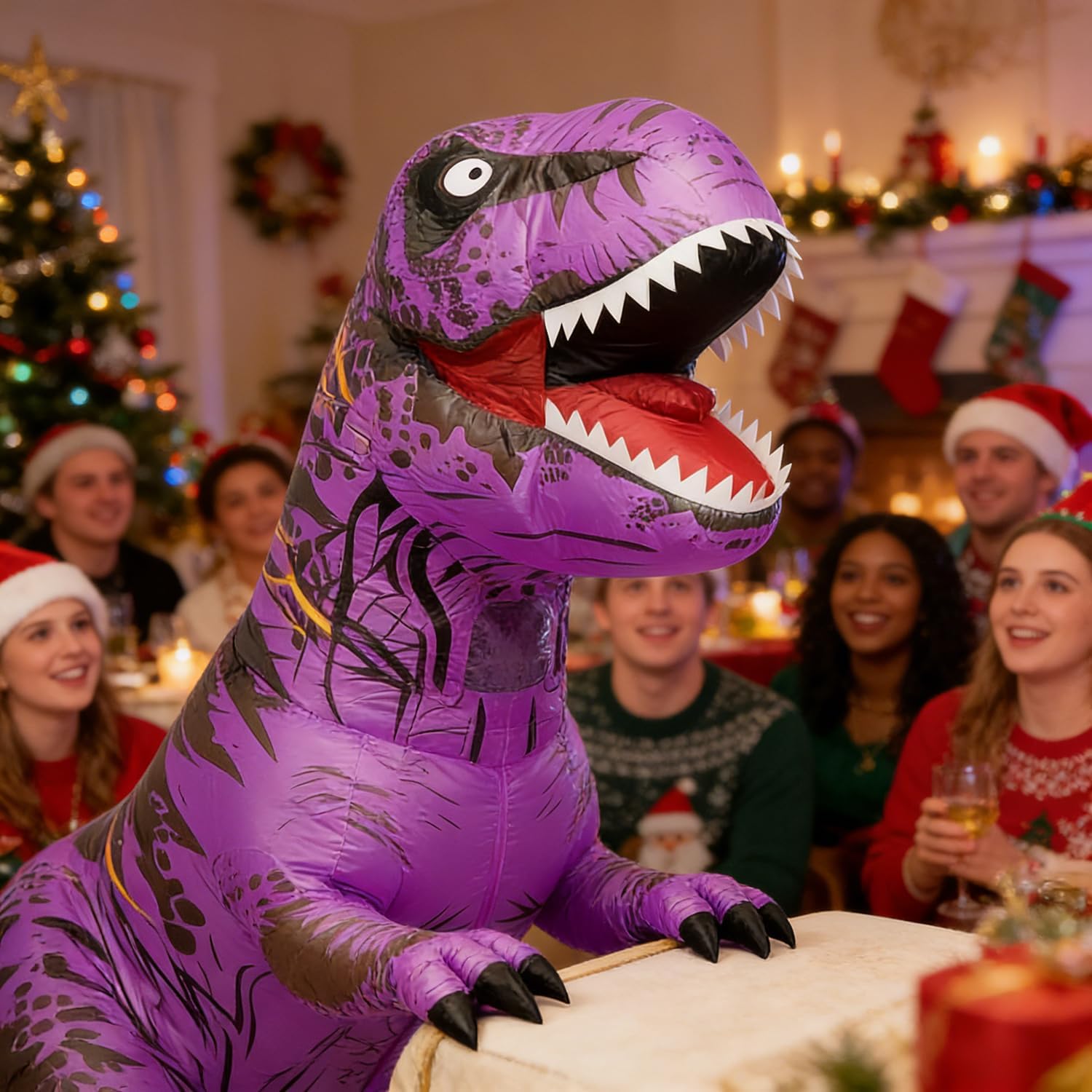 Thumbnail 4 de JASHKE Inflatable Dinosaur Costume Adult – Blow-Up T-Rex Fancy Dress