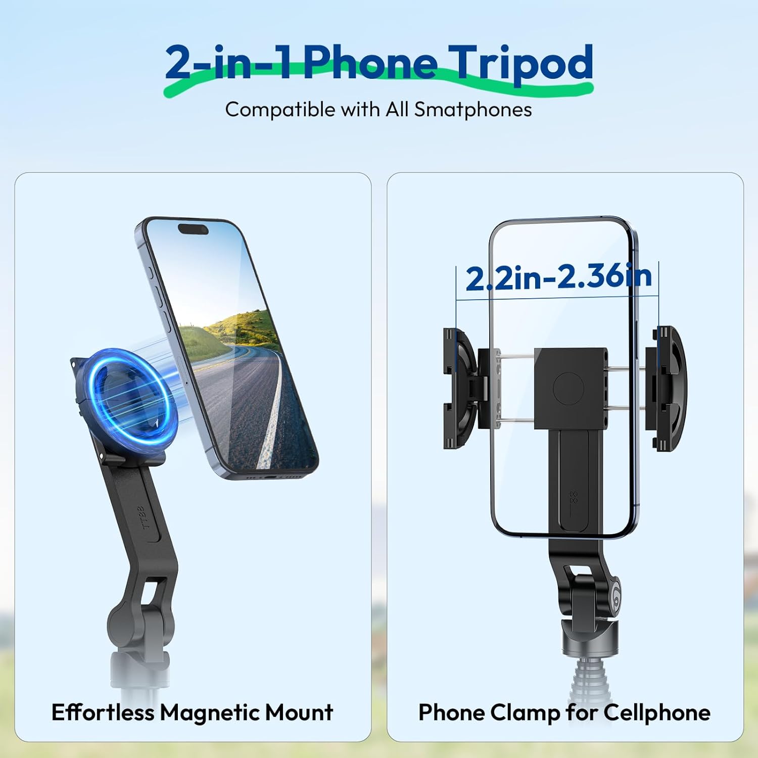 Detalle 2 de ULANZI TT88 57" Magnetic Tripod for iPhone