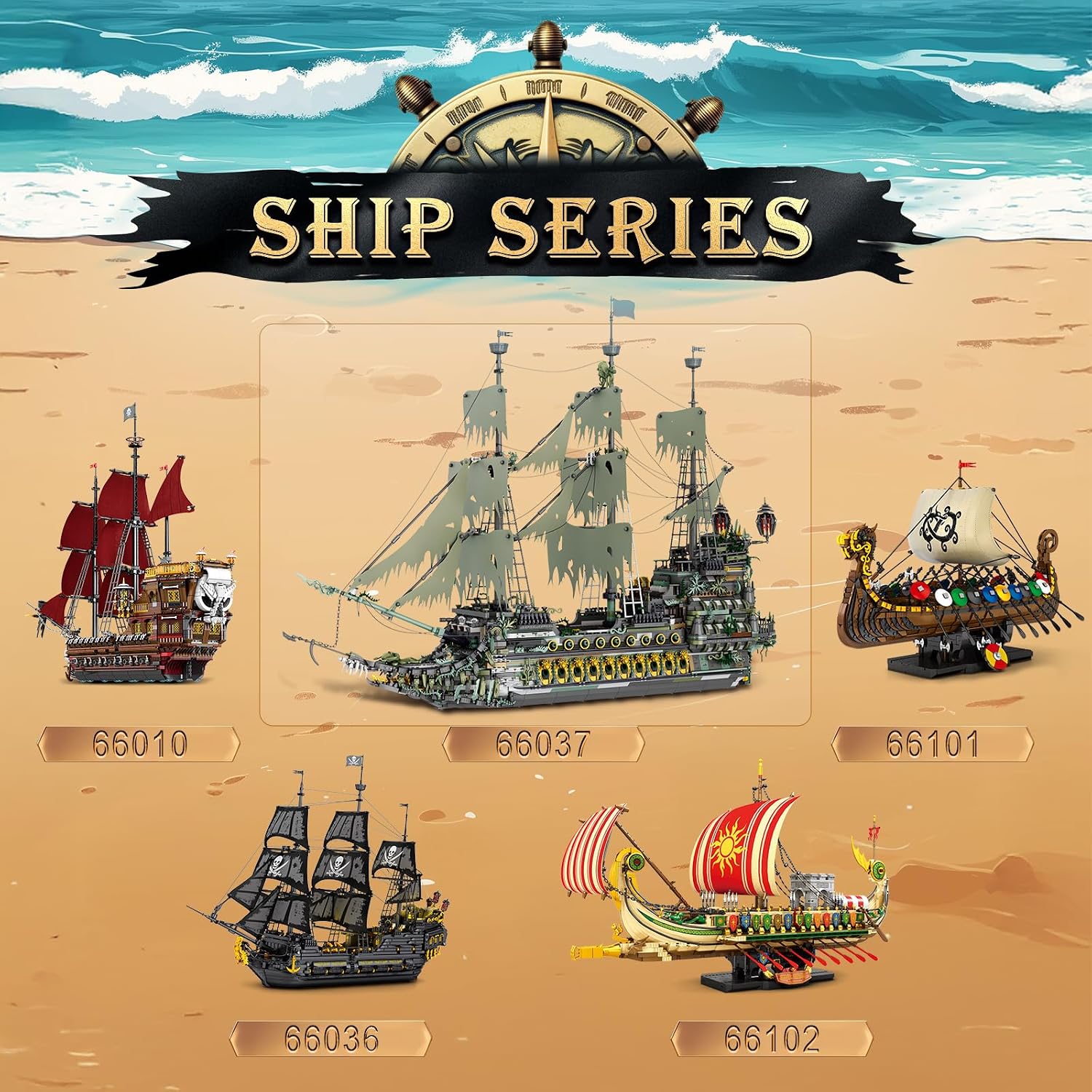 Thumbnail 6 de Reobrix Flying Dutchman 66037: Set di costruzione della nave pirata da 5503 pezzi