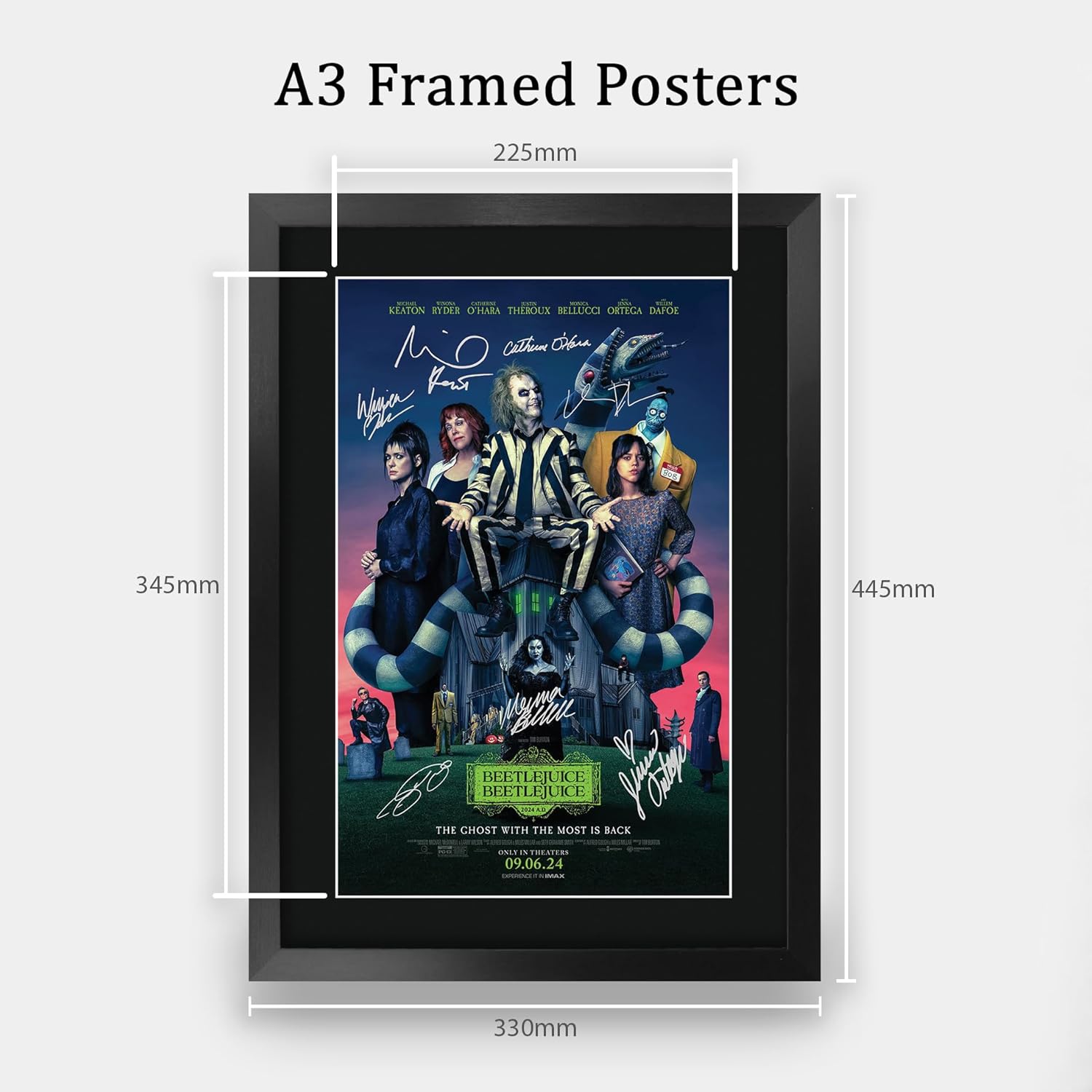 Thumbnail 1 de HWC Trading Beetlejuice 2 Michael Keaton signed autograph A3 framed print (movie memorabilia gift)