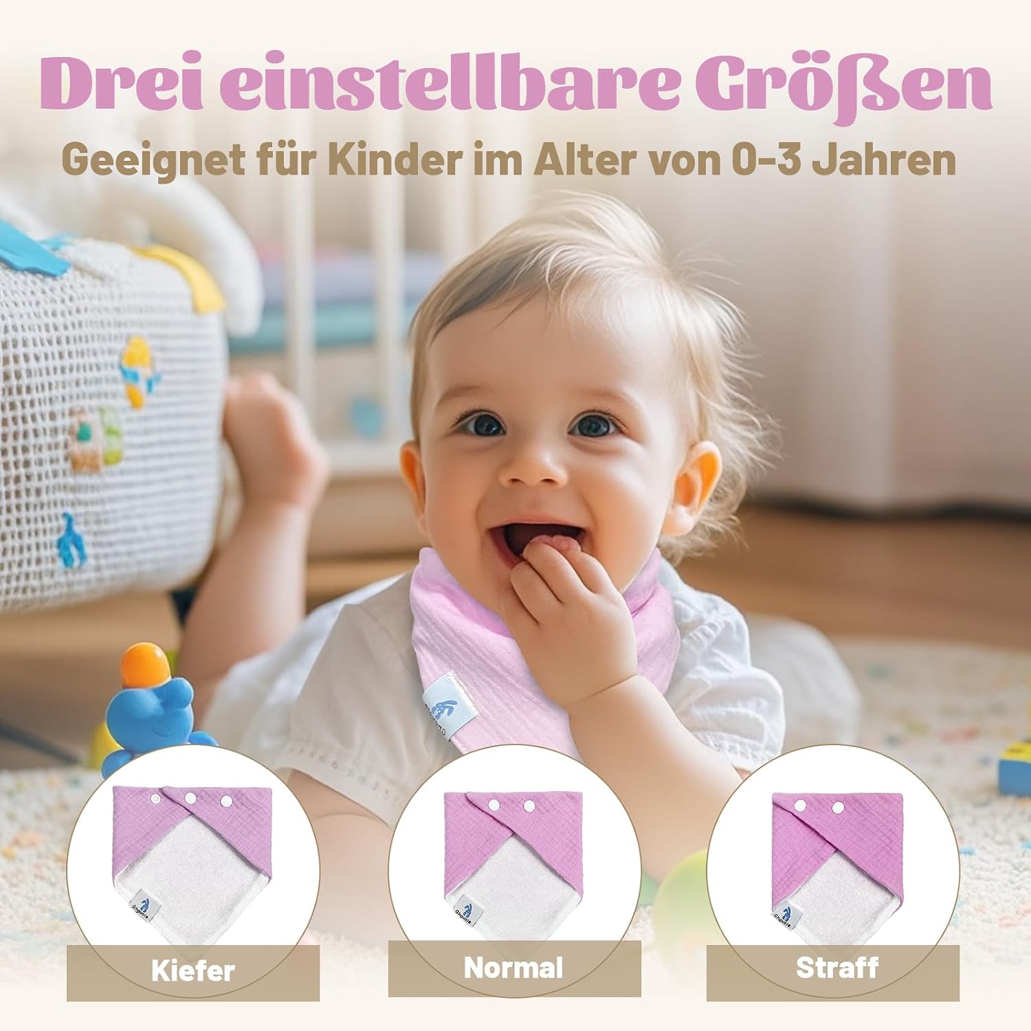 Detalle 2 de Ghguole 12er Musselin-Lätzchen