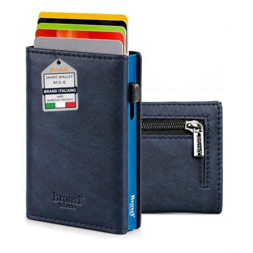 Detalle de Bronzi Portafoglio Uomo Slim Piccolo con protezione RFID – design italiano