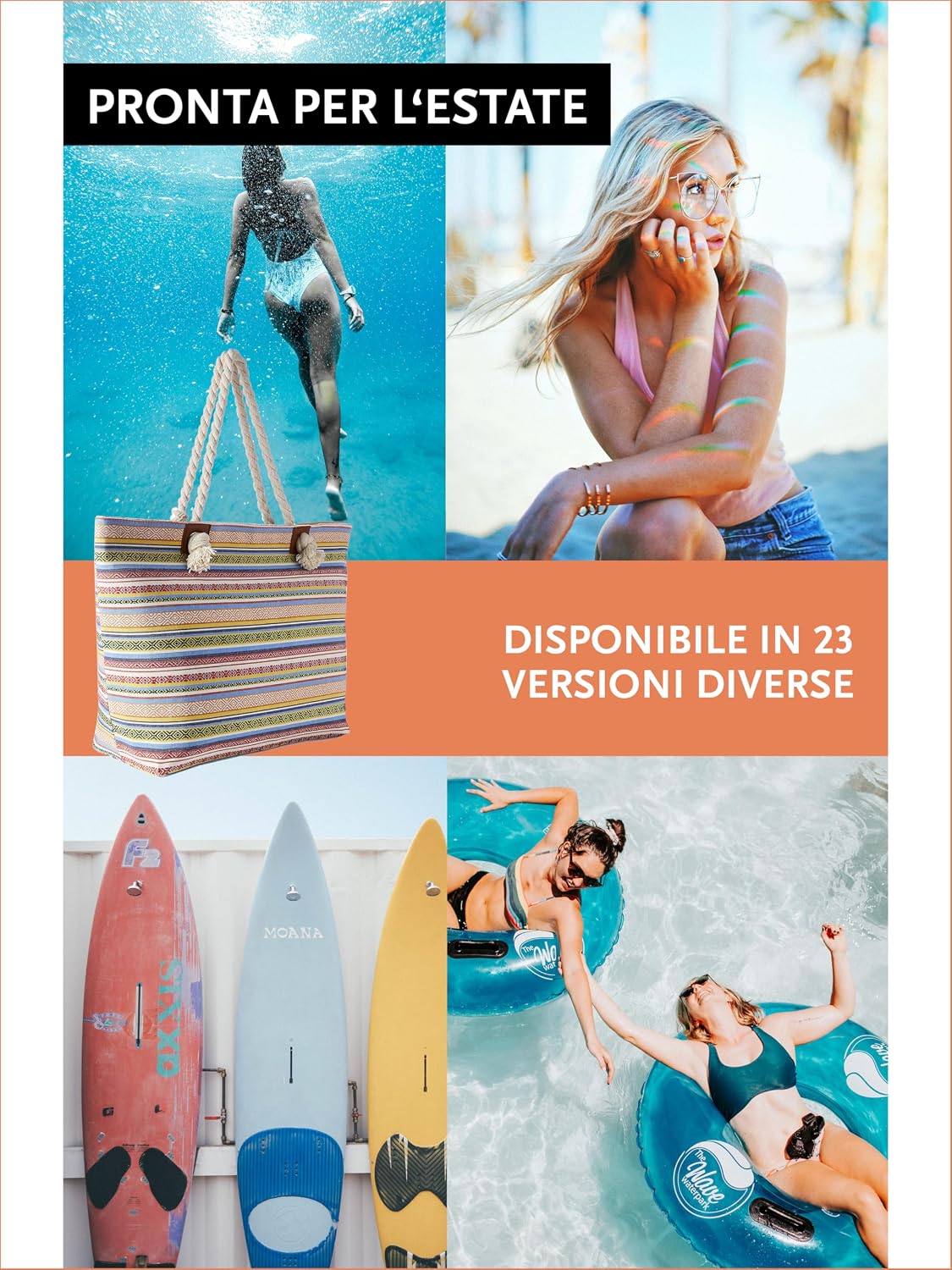 Thumbnail 4 de DonDon Grande borsa spiaggia idrorepellente