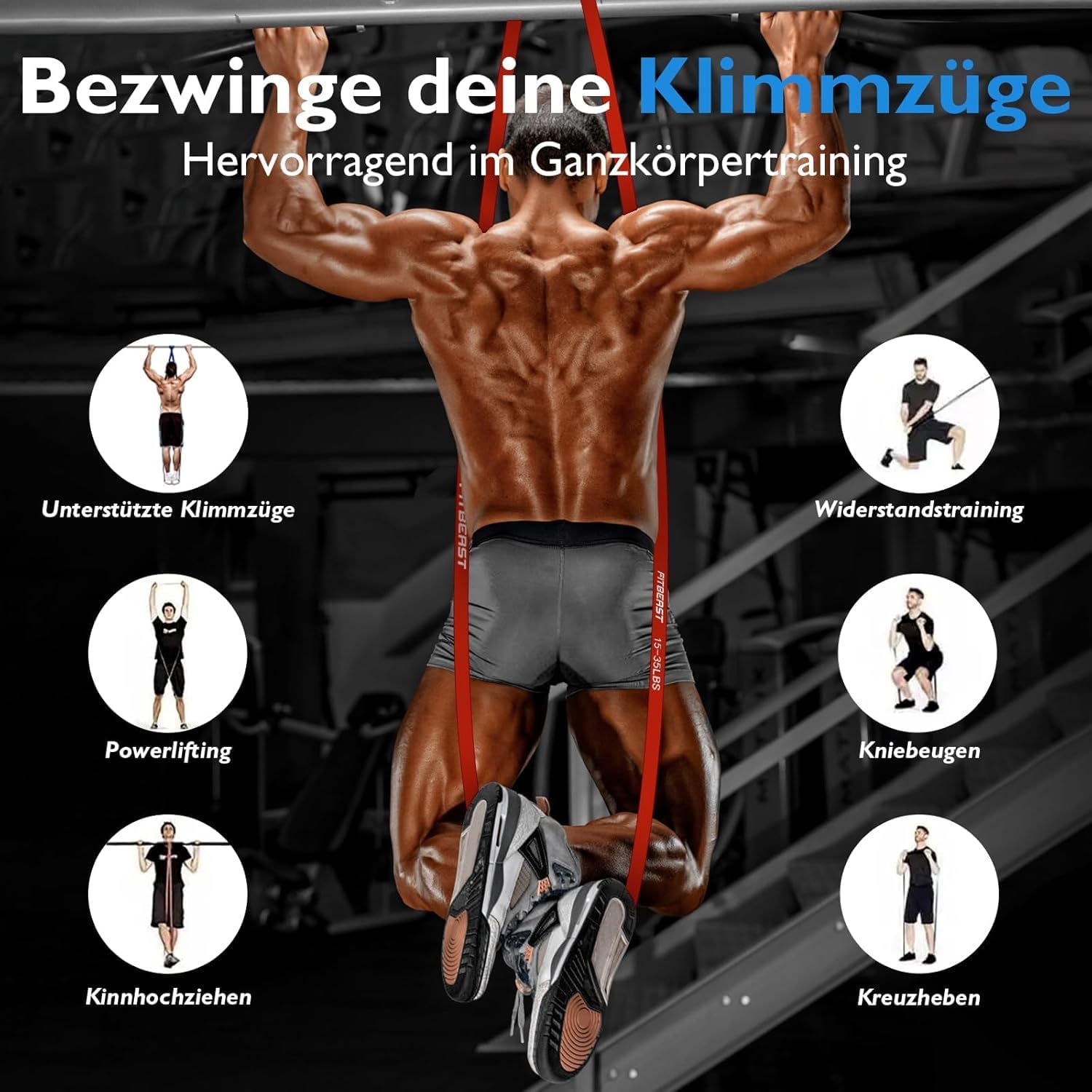 Thumbnail 2 de FitBeast Widerstandsbänder Set 5 Stufen 🏋️♀
