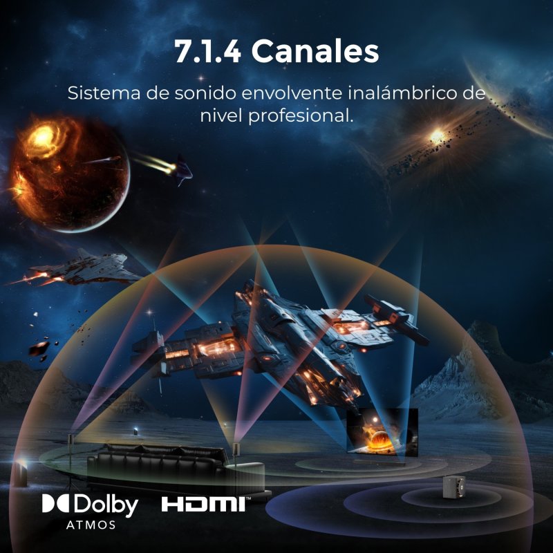 Detalle 2 de Ultimea Barra de Sonido 7.1.4ch Dolby Atmos – Skywave Series con Subwoofer 8" para TV