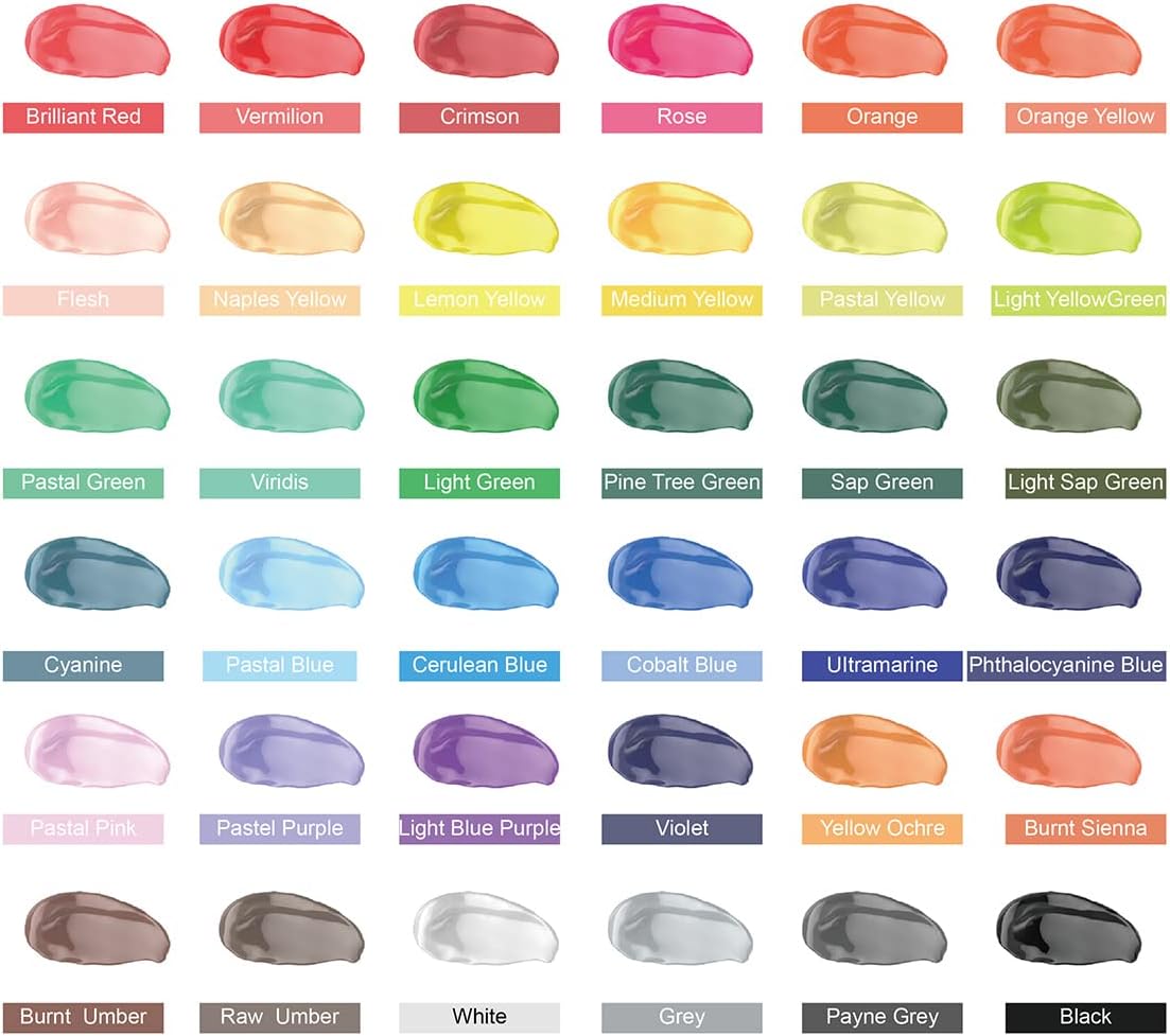 Detalle de Peinture Acrylique 36 Couleurs Non Toxique – Kit polyvalent INKLAB pour Arts sur toile, bois, céramique et plus