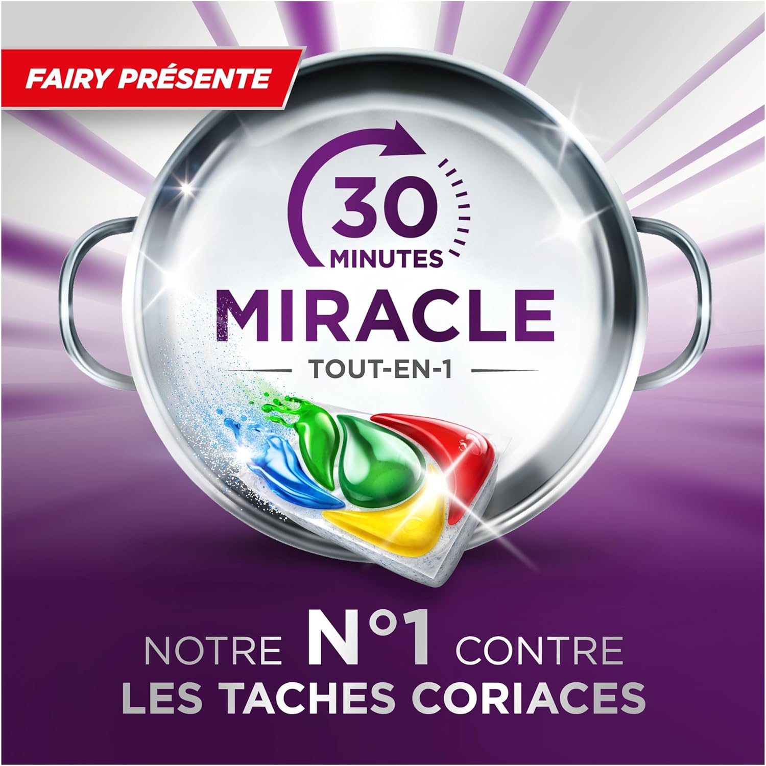 Thumbnail 1 de Fairy Platinum Plus Tablettes Lave-Vaisselle Tout-en-1, Miracle 30 Minutes – 130 tablettes