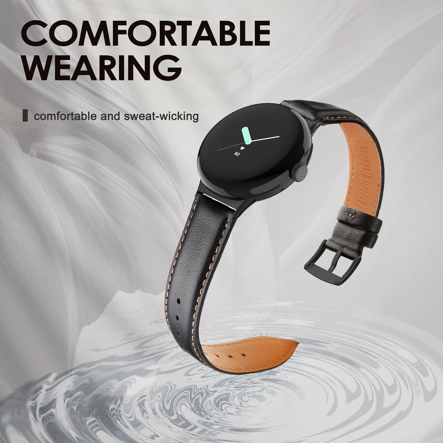 Thumbnail 3 de Tuocal Genuine Leather Strap for Google Pixel Watch 2 (2023) – Adjustable, Breathable & Elegant