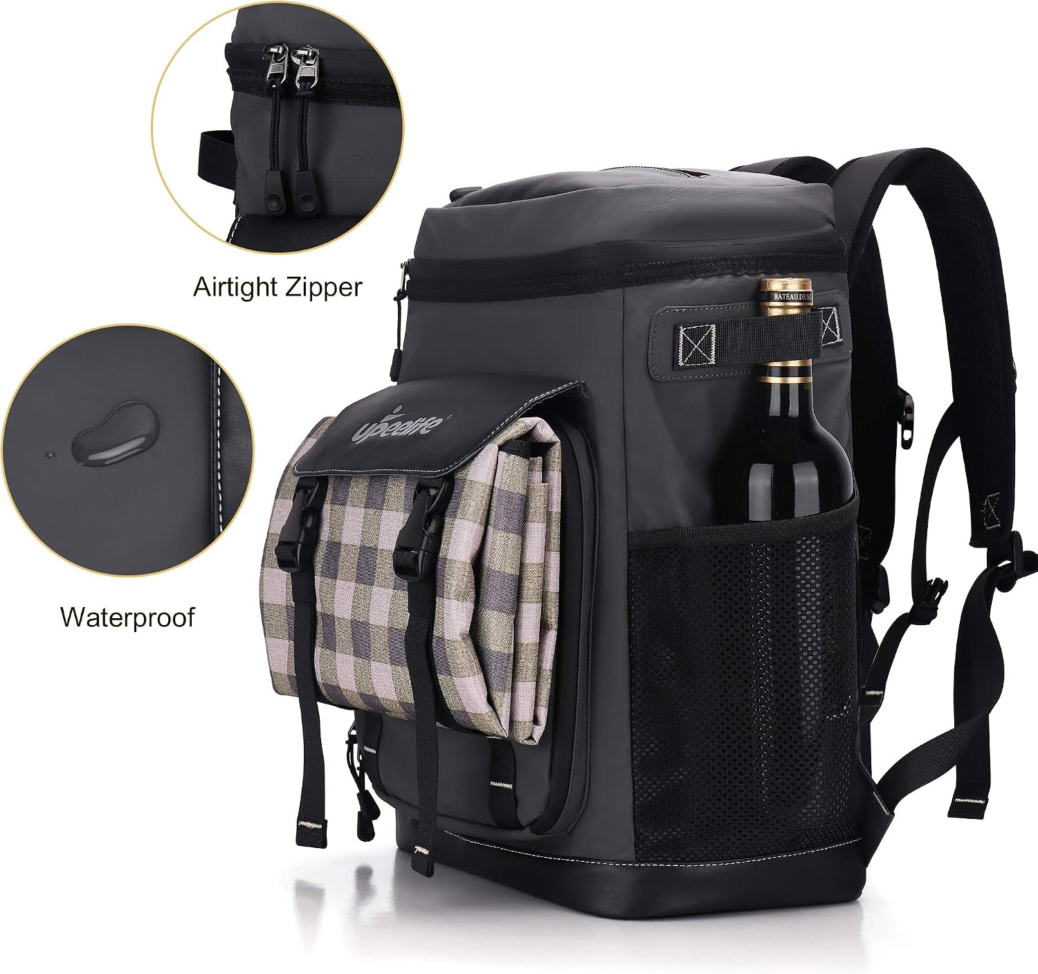 Detalle de Upeelife Sac à Dos Isotherme 30L – Grand Sac Glacière Étanche, Pique-Nique pour Homme & Femme
